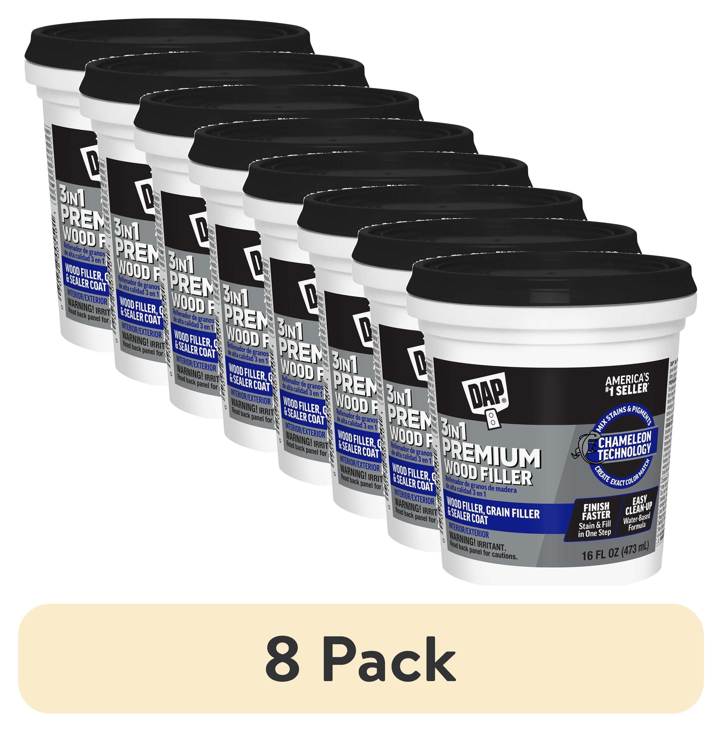 (8 pack) DAP Premium Wood Filler 16 oz Off White Hardware Adhesive