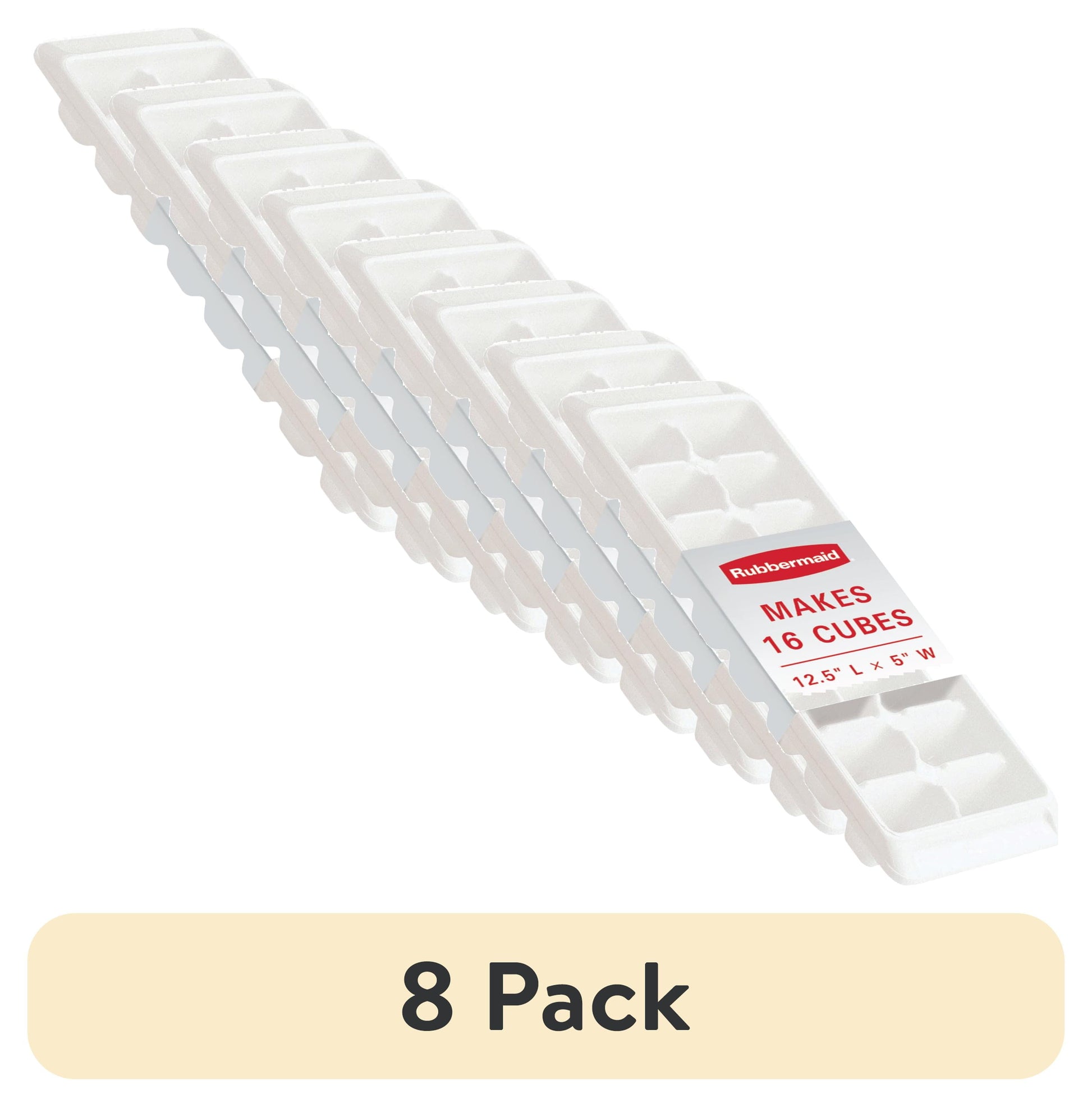 Rubbermaid Quick Release Ice Cube Tray, Plastic, White, Rectangular, Made for Cold Drink Preparation