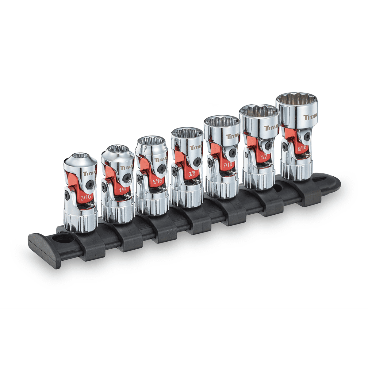 Titan 7 pc. 1/4 in. Drive SAE Auto-Flex&trade; Universal Socket Set