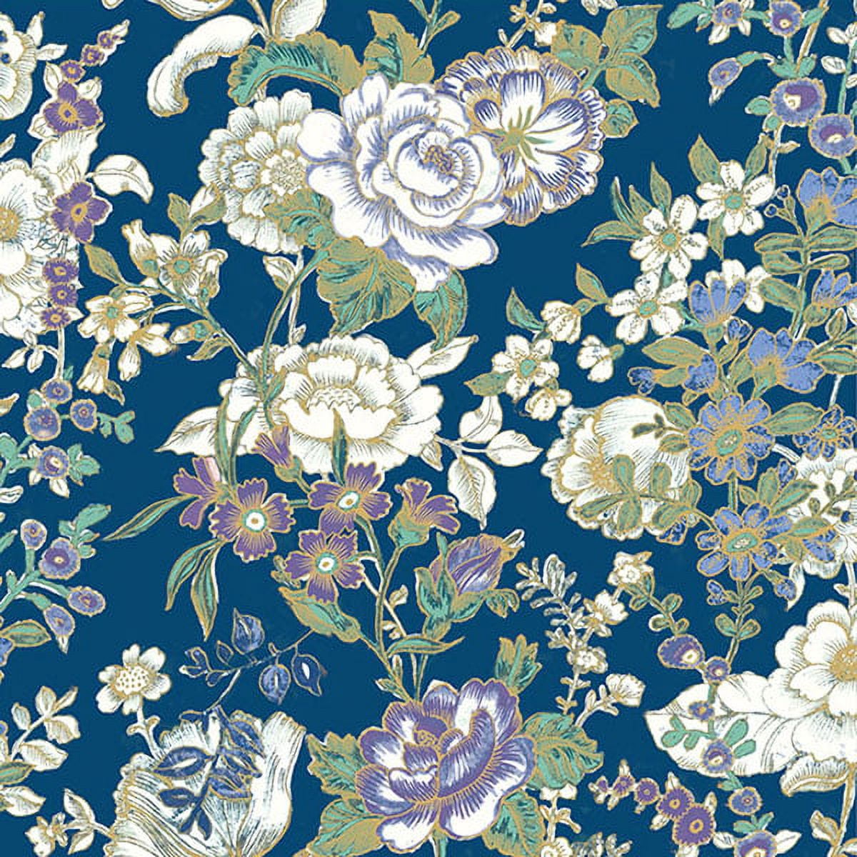A-Street Prints Ainsley Indigo Boho Floral Wallpaper, 20.5-in by 33-ft, 56.38 sq. ft