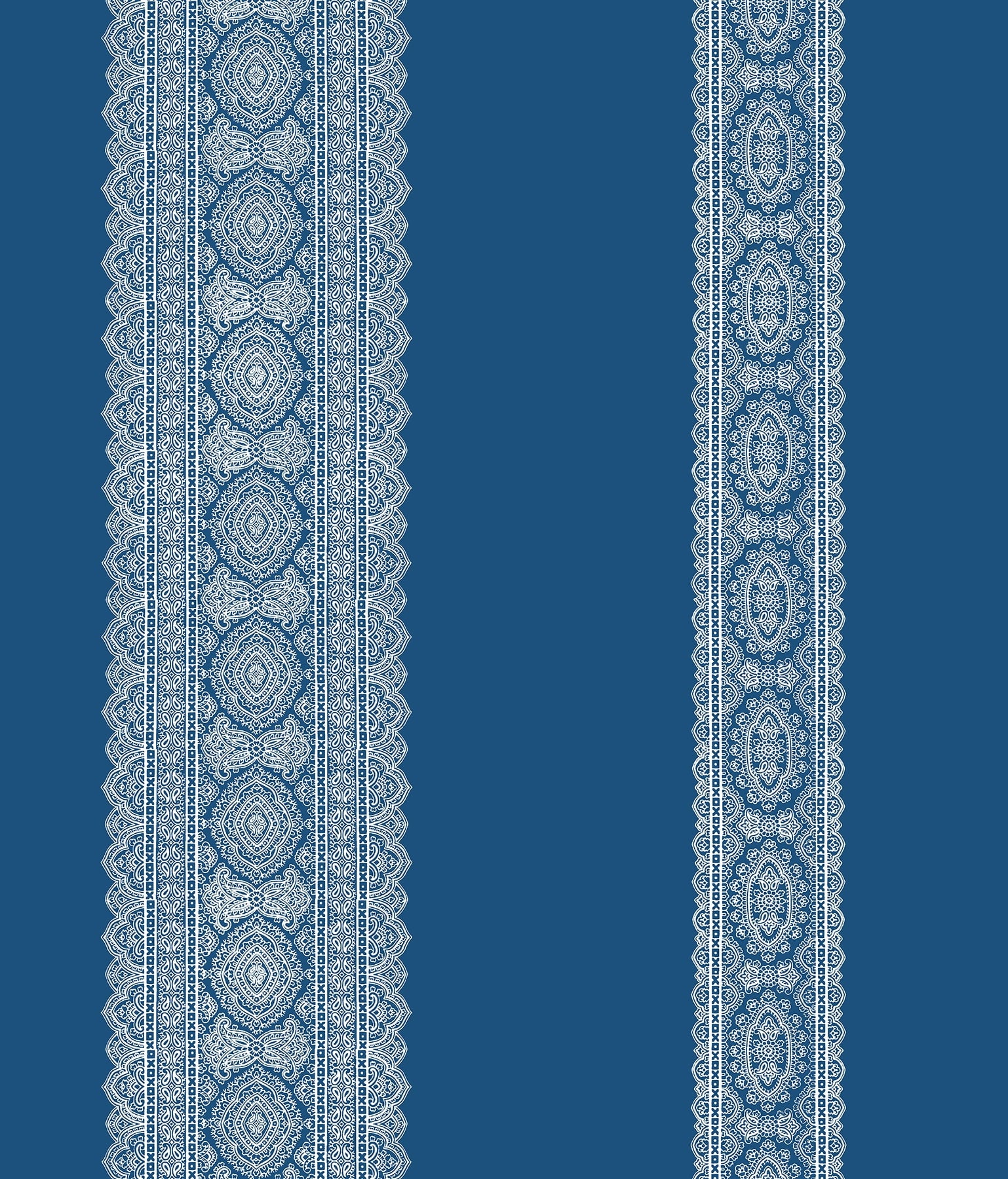 A-Street Prints Brynn Indigo Paisley Stripe Wallpaper