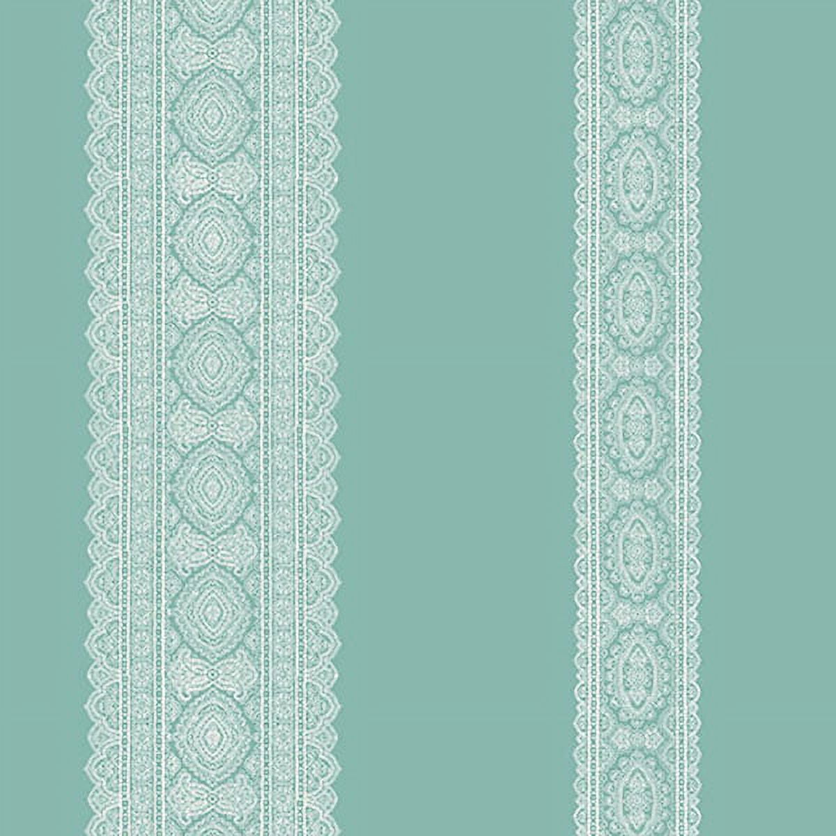 A-Street Prints Brynn Turquoise Paisley Stripe Wallpaper, 20.5-in by 33-ft, 56.4 sq. ft