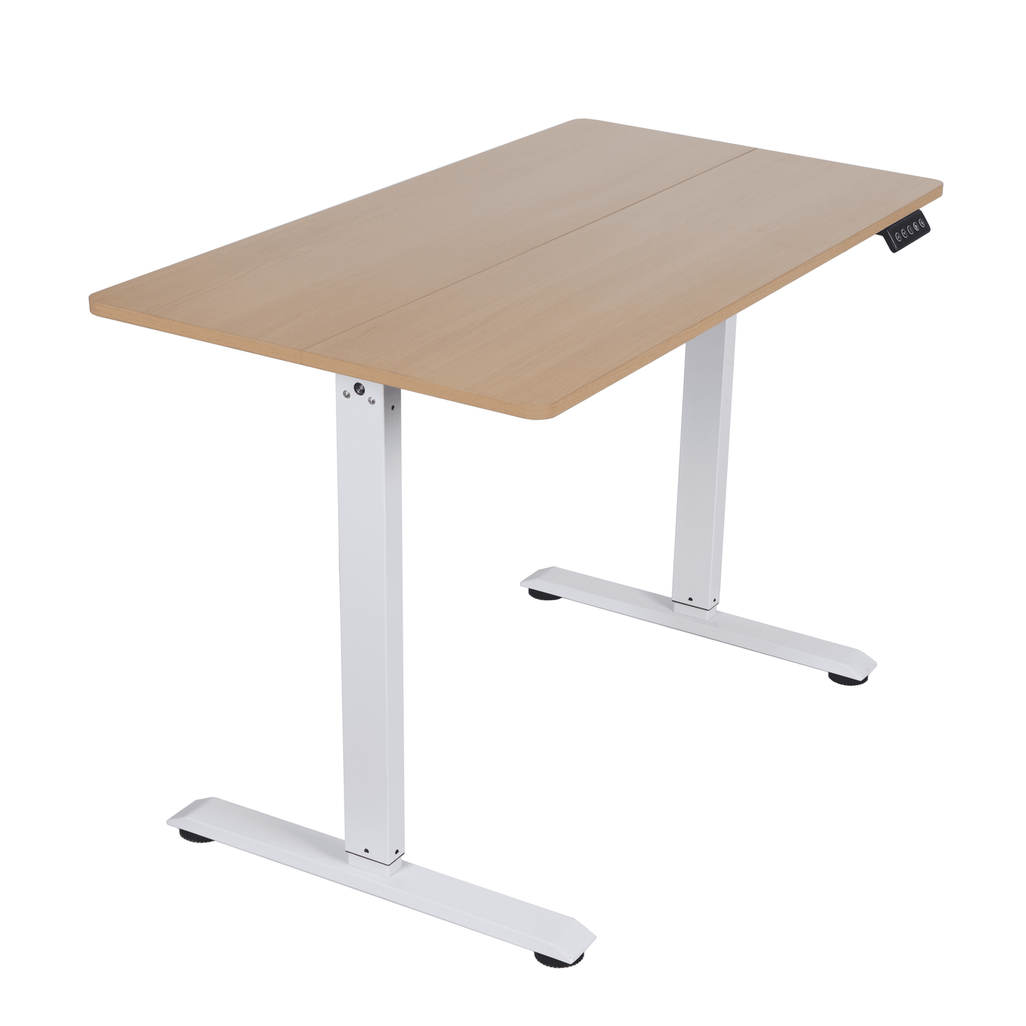 ACEssentials Escritorio ElÃ©ctrico Ajustable en Altura para Sentarse/pararse, Madera Natural/blanco, Adolescente/adulto 43,3x23,6x40