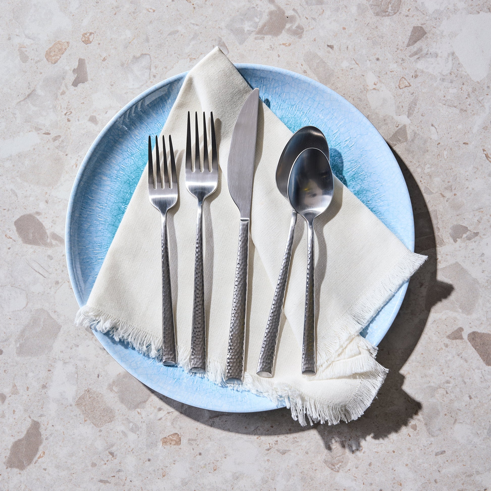 BHG Silver Flatware - Hammered Finish 20-Piece Set