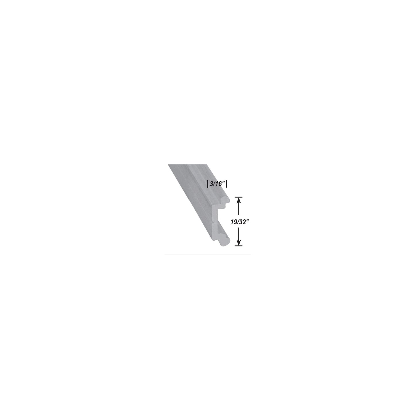 AP Products 021-58203-12 Aluminum Base Rail Trim with Insert Slot - Mill, 12'