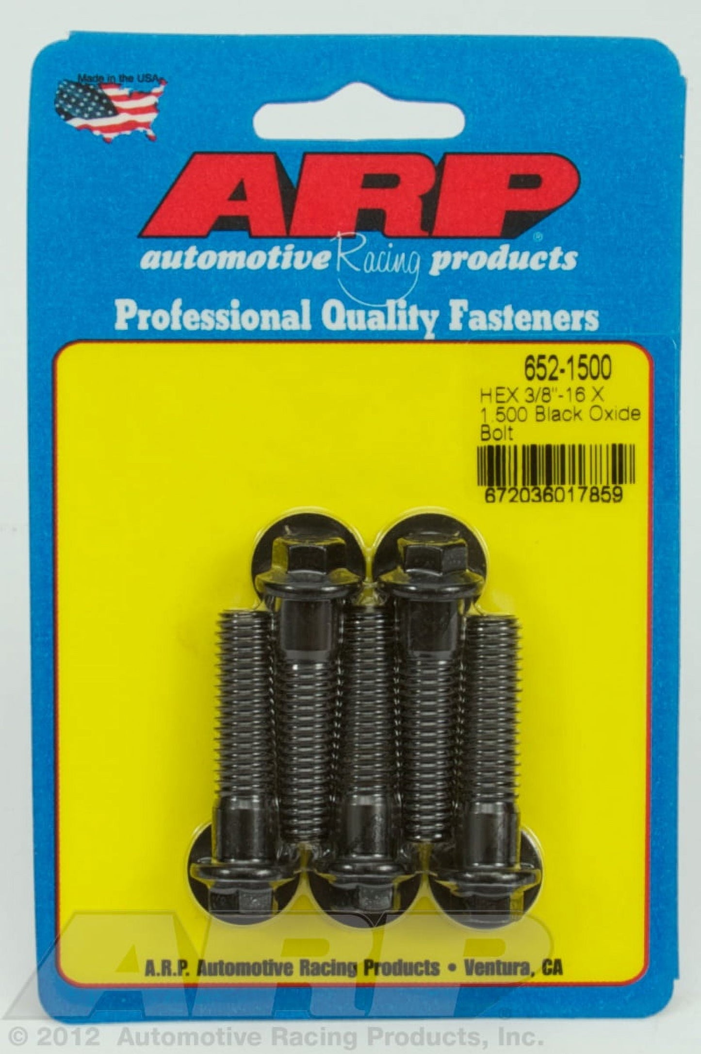 ARP 652-1500 Black 3/8-16 X 1.500 hex black oxide bolts