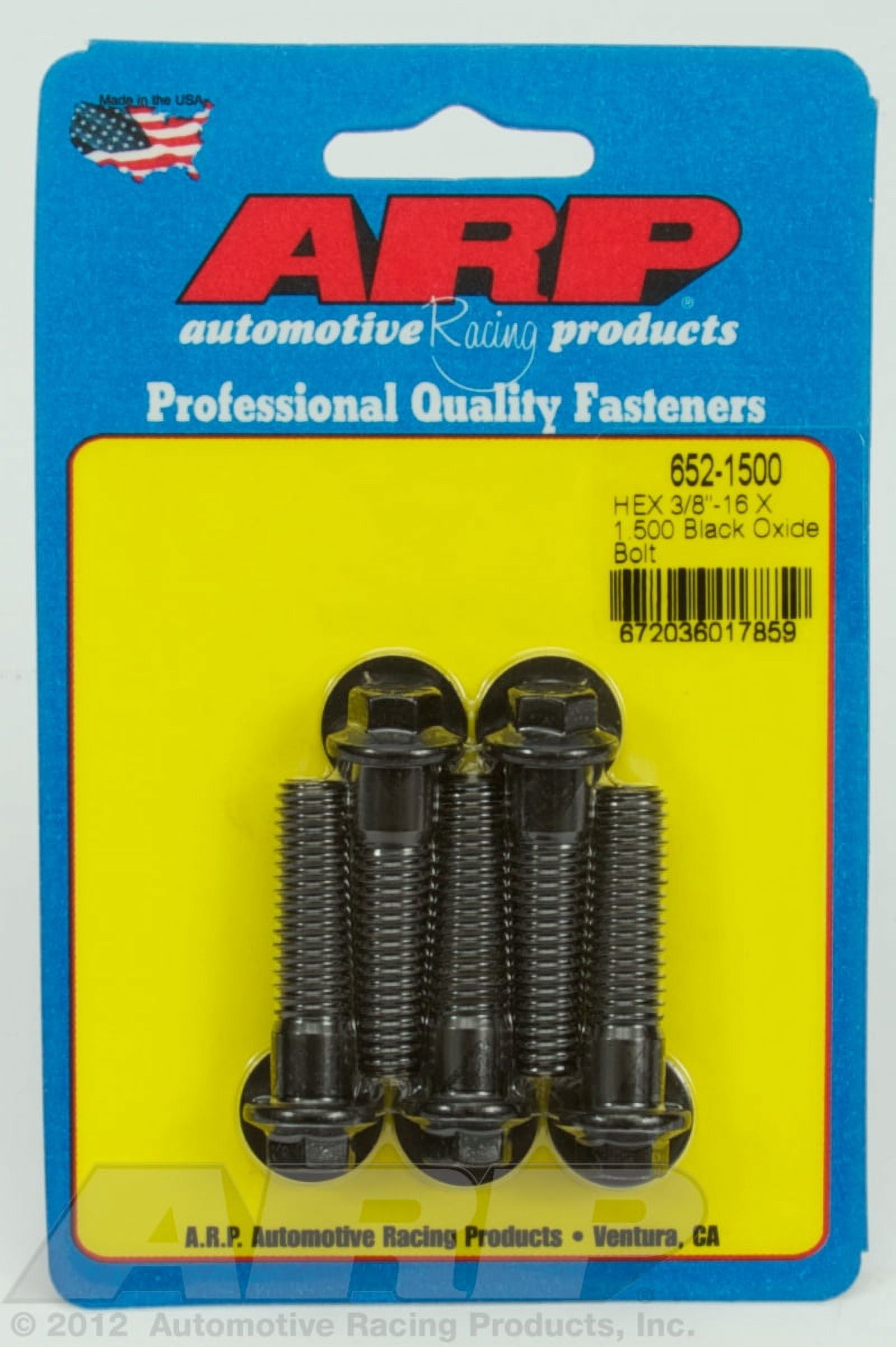 ARP 652-1500 Black 3/8-16 X 1.500 hex black oxide bolts