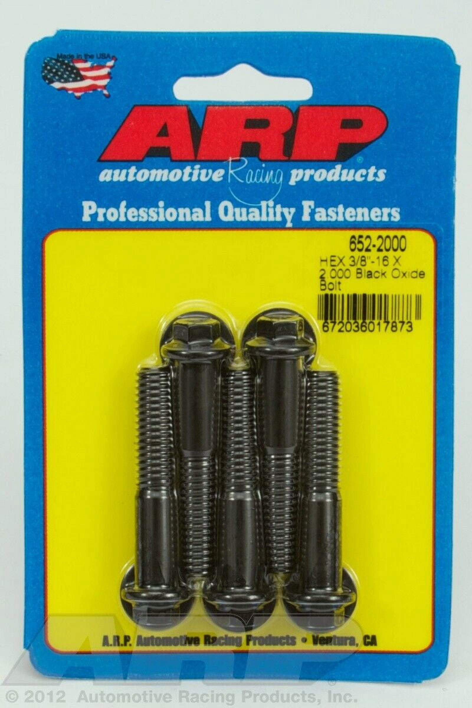 ARP 652-2000 Black 3/8-16 X 2.000 hex black oxide bolts