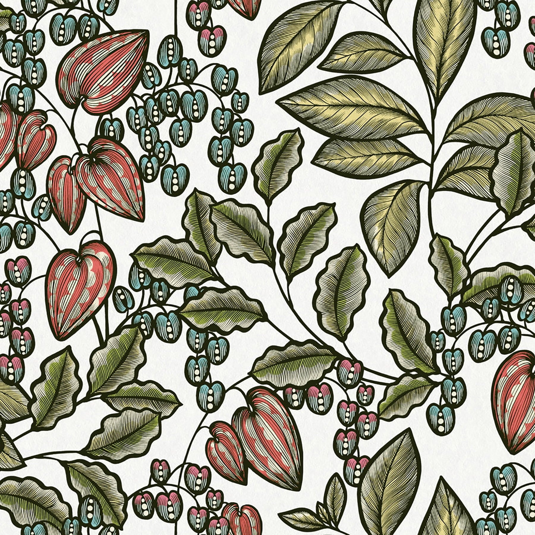 AS Creation Leif White Vine Trail Wallpaper