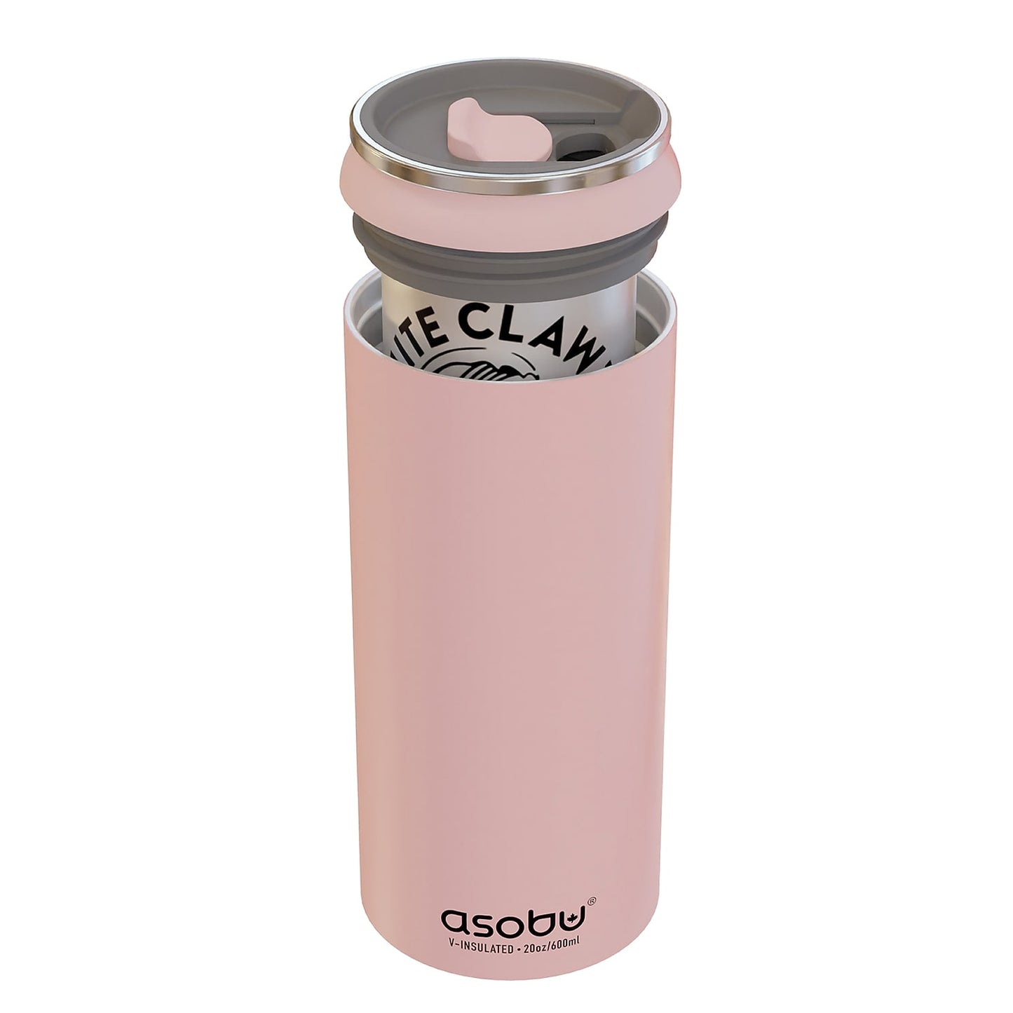 ASOBU FC4G Double-Walled Vacuum-Insulated Stainless Steel Cooler Sleeve with Reusable Straw (Blue), FC4GBL
