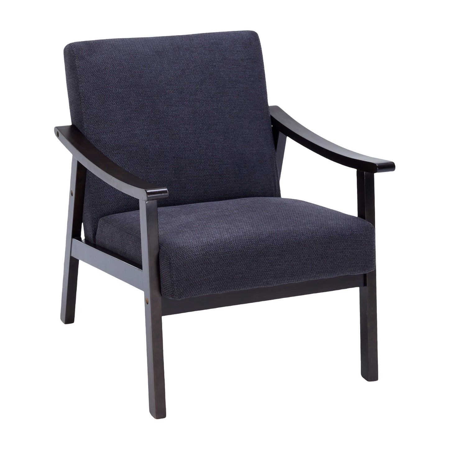 GARITIN Accent Chair, Mid Century Modern Armchair with Solid Wood Armrest