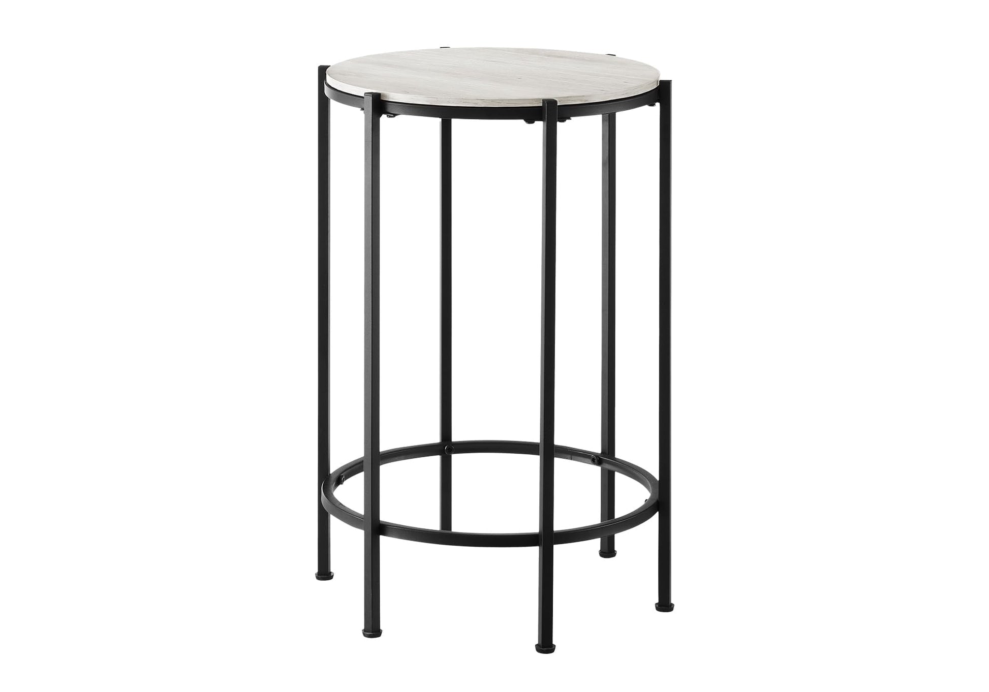 Accent Table - End - Round - Side Table - Living Room - Washed Oak Laminate