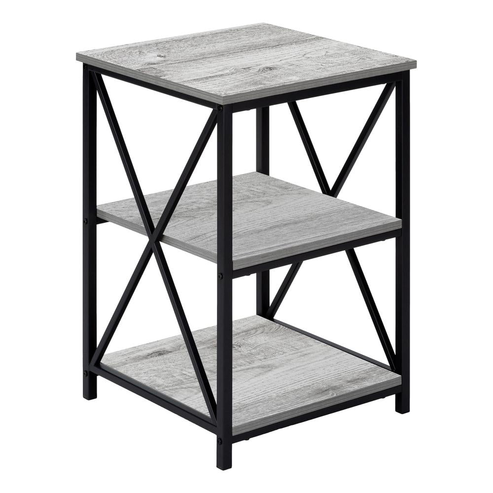 Accent Table Side End Nightstand Lamp Living Room Bedroom Metal Grey