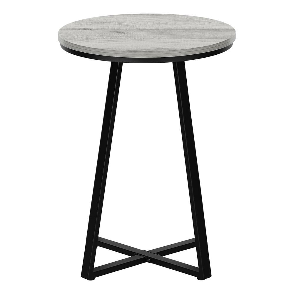 Accent Table Side Round End Nightstand Lamp Bedroom Metal Grey