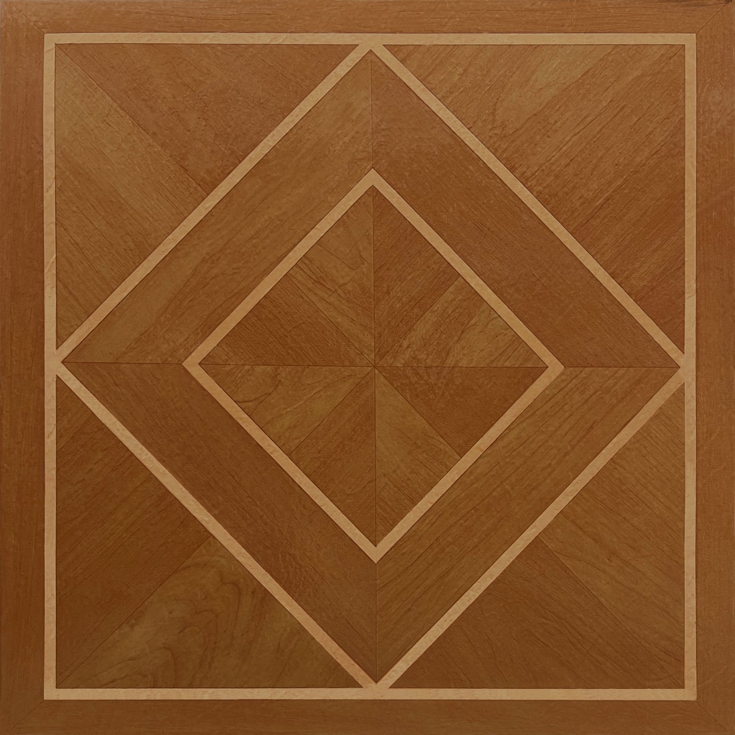 Achim 12"x12" 1.2mm Peel & Stick Vinyl Floor Tiles 45 Tiles/45 Sq. ft. White Border Classic Inlaid Parquet