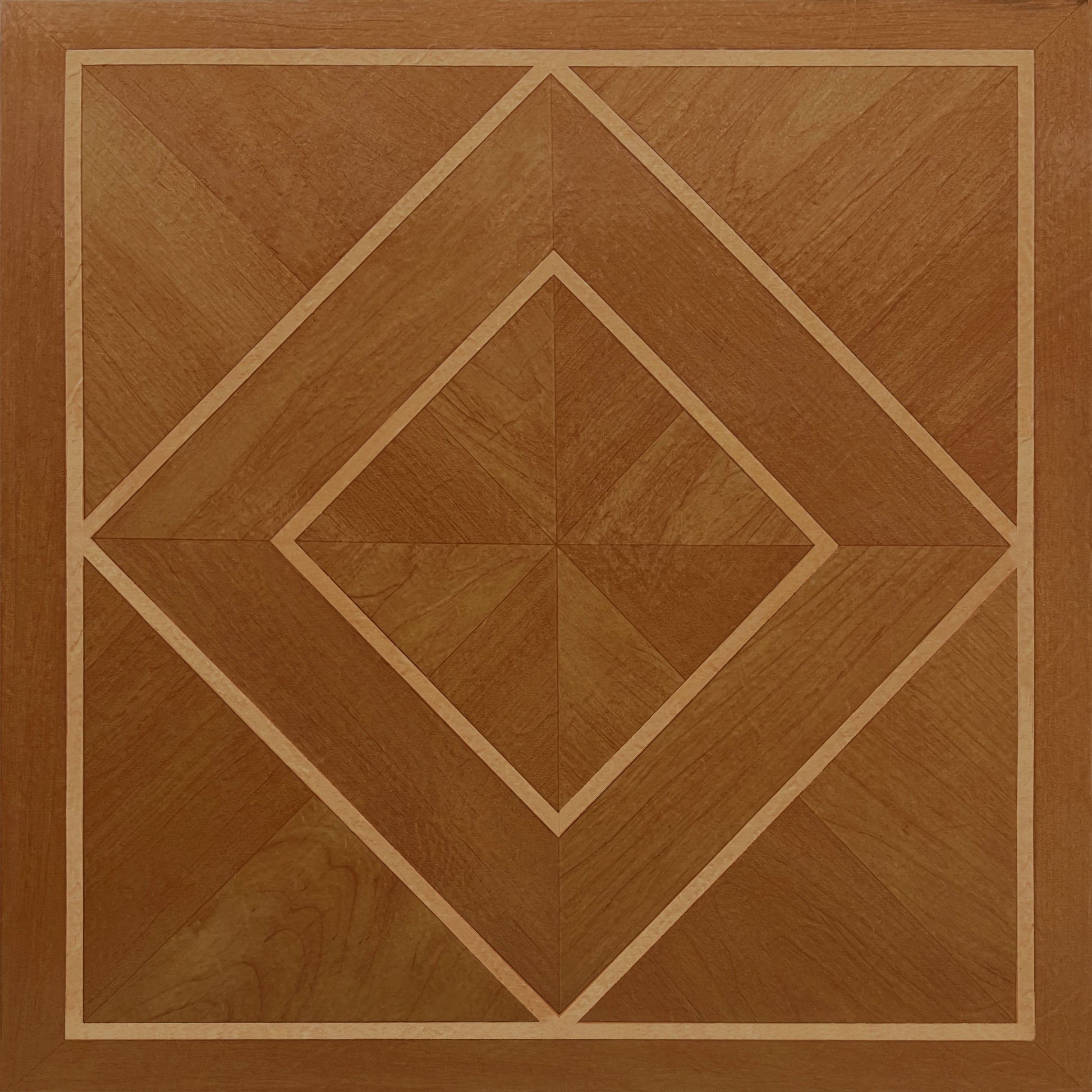 Achim 12"x12" 1.2mm Peel & Stick Vinyl Floor Tiles 45 Tiles/45 Sq. ft. White Border Classic Inlaid Parquet