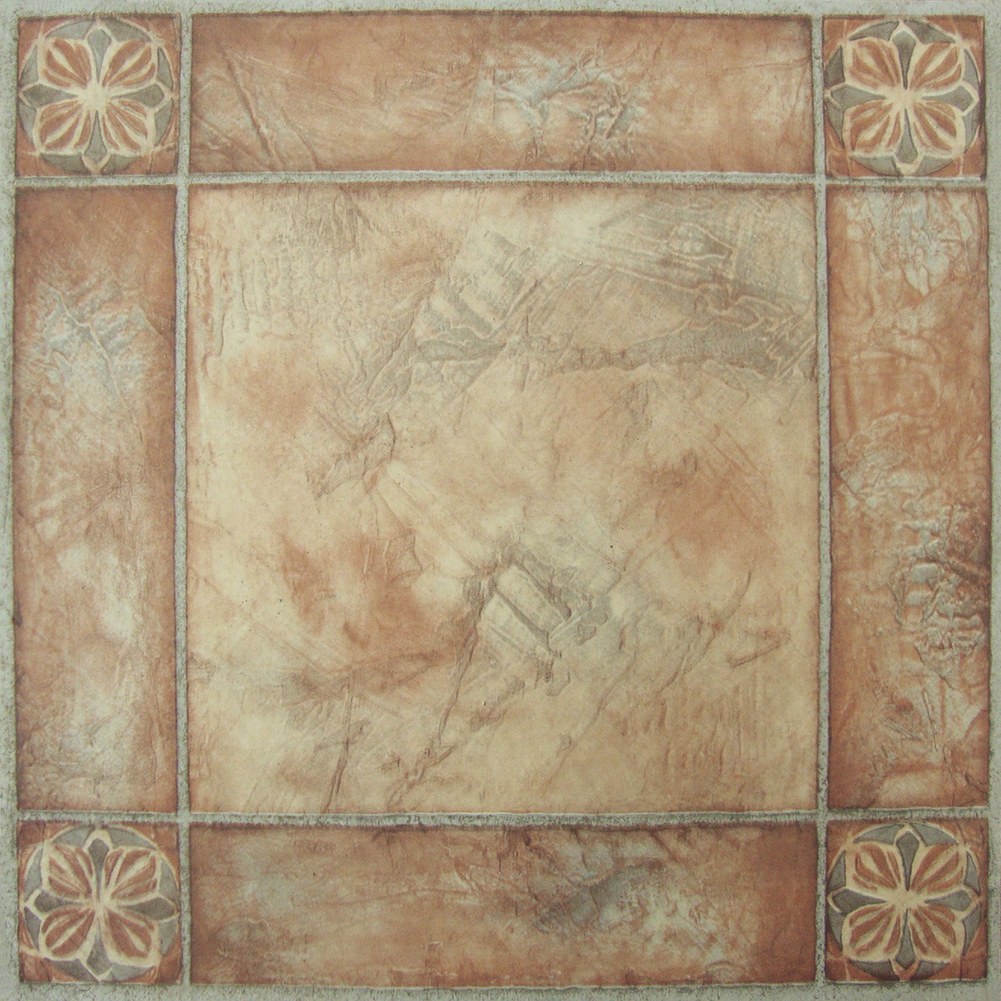 Achim Sterling Self Adhesive Vinyl Floor Tile - 20 Tiles/20 Sq. Ft., 12 x 12, Spanish Rose