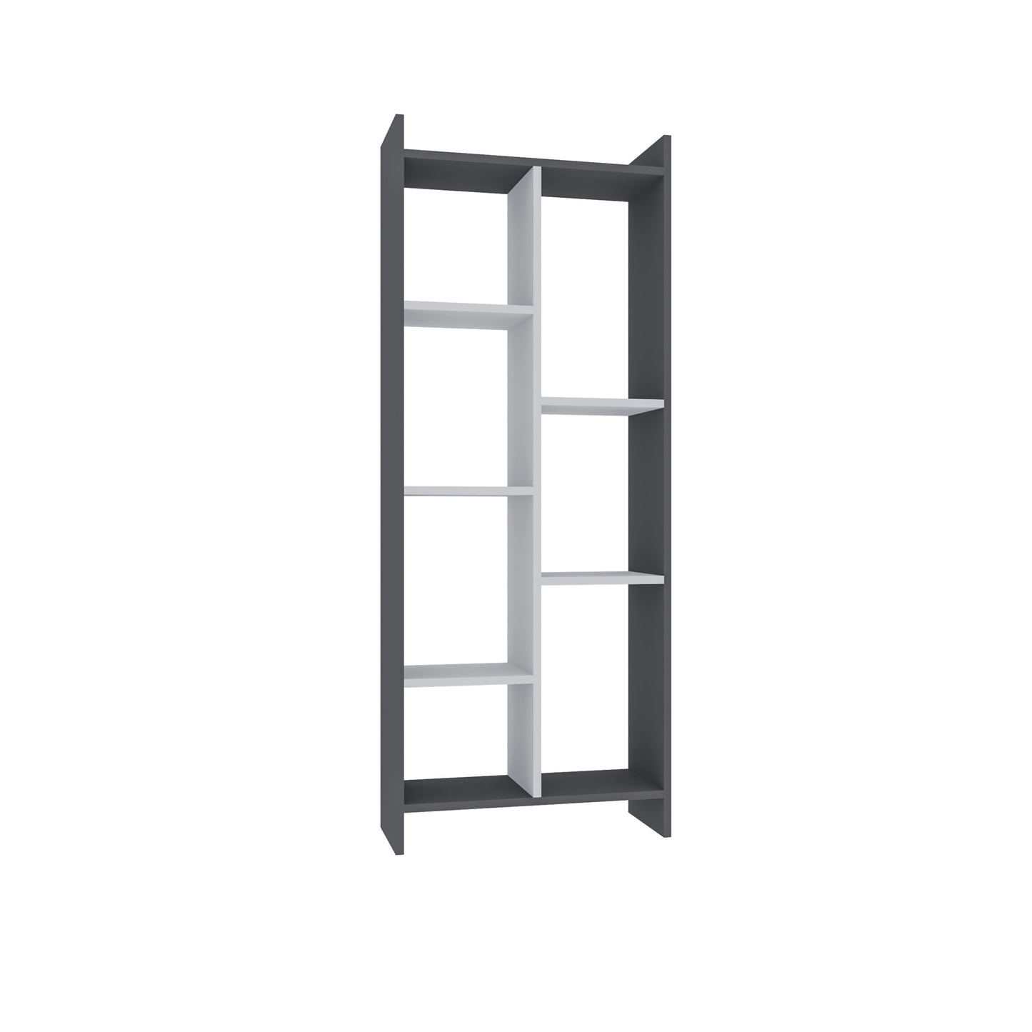 Ada Home Decor Eden 4 Tier Open Shelf Modern Bookcase, Anthracite/White