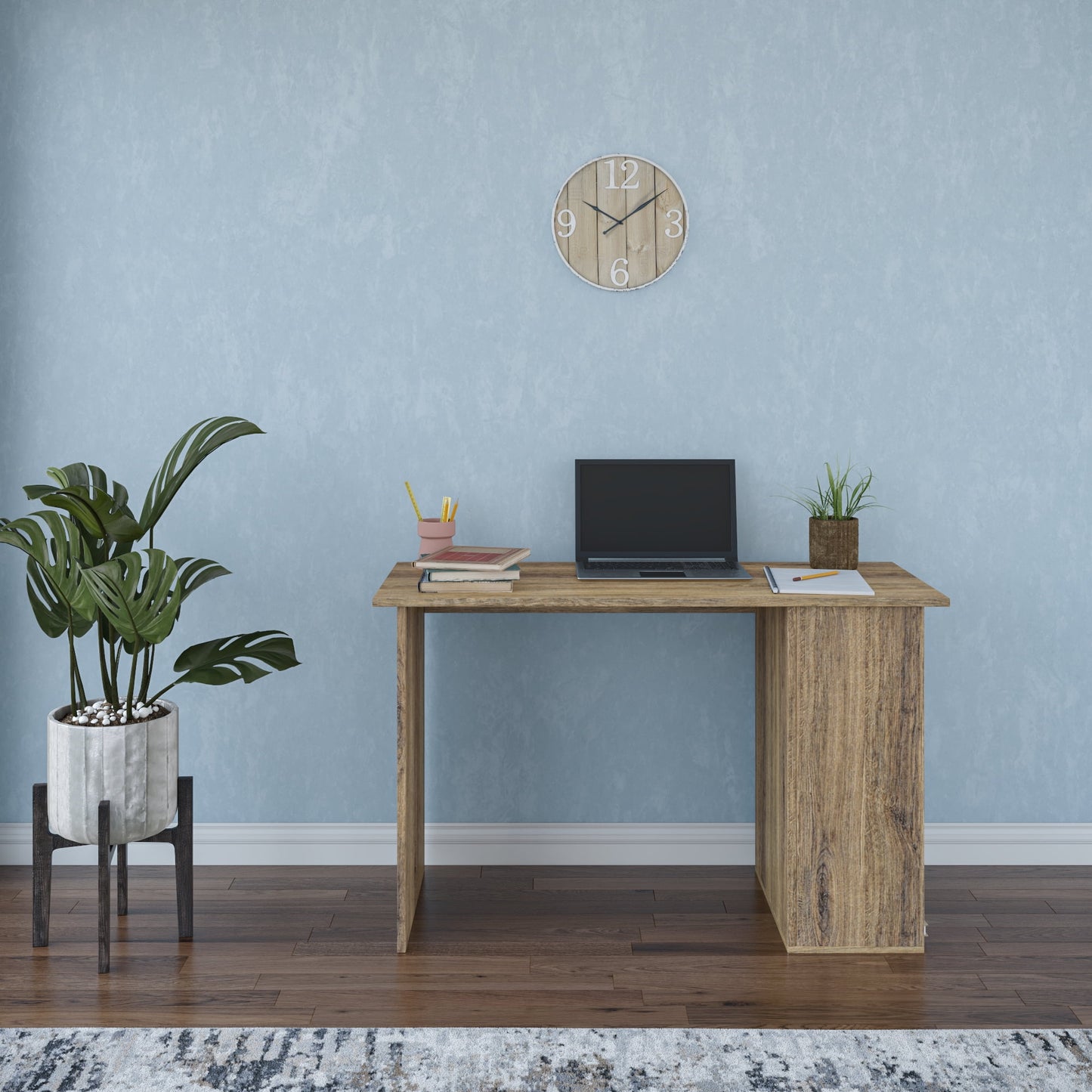 Ada Home Decor Furniture 3 Tier Walnut Tullock Modern Desk