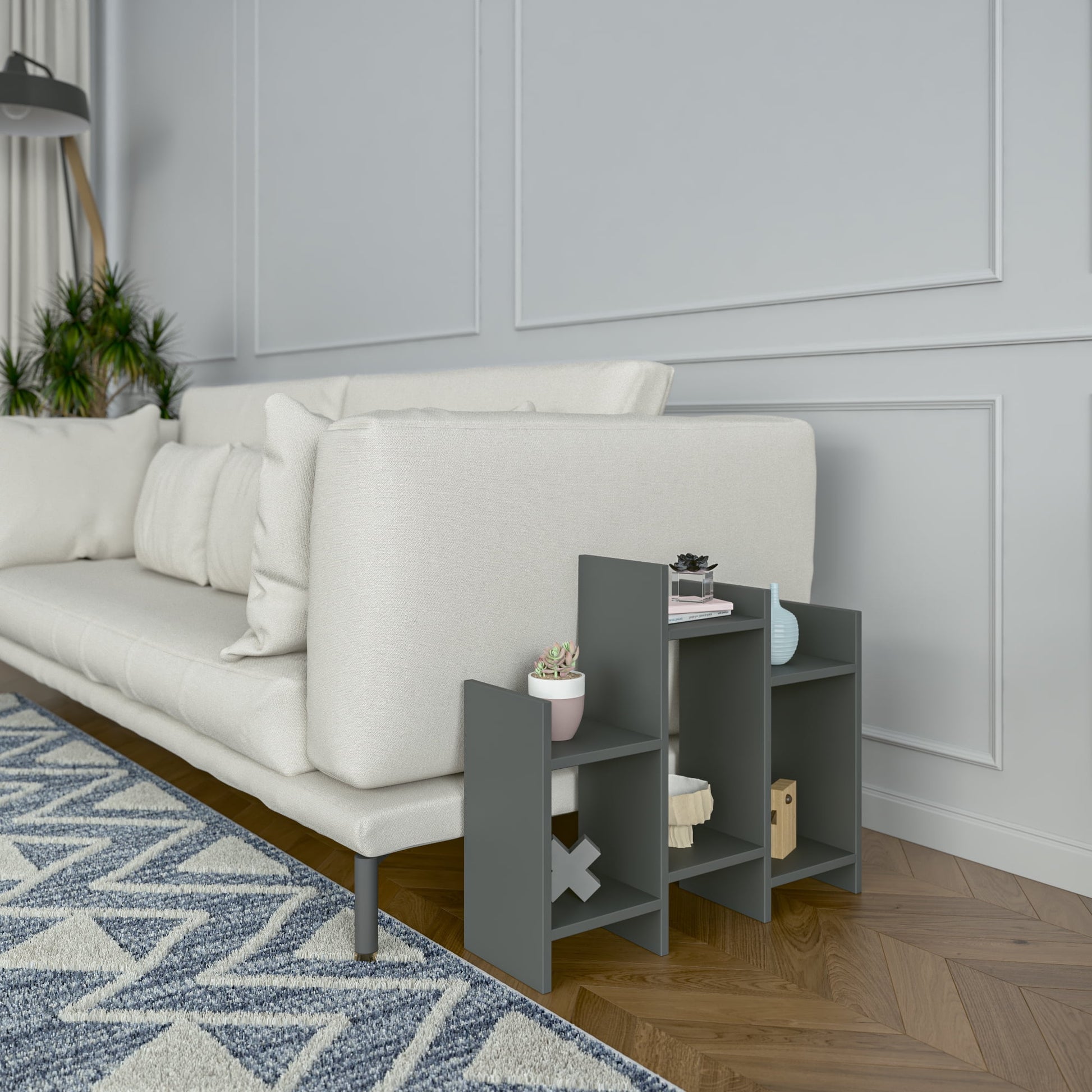Ada Home Decor Furniture Light Mocha 2 Tier Sutton Modern Side Table