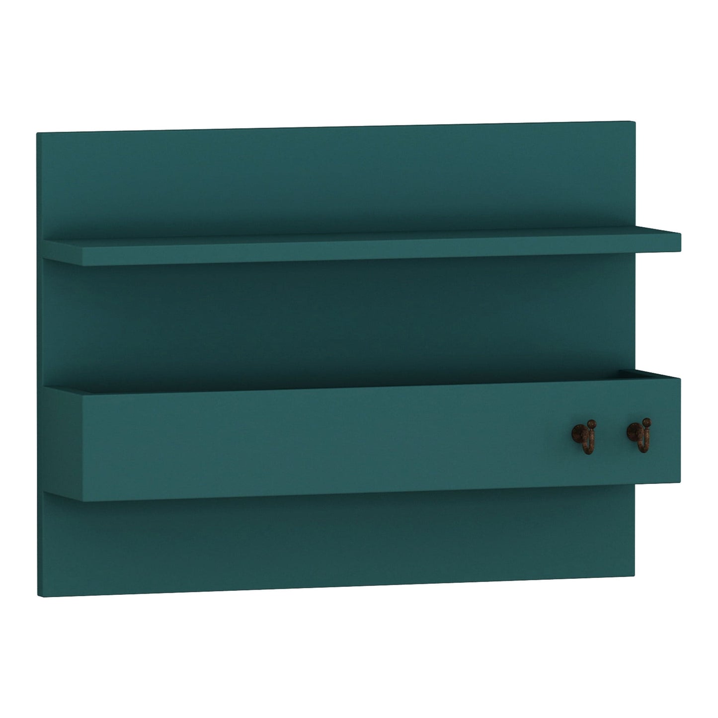 Ada Home Decor Furniture Hazel Petrol Blue Wall Coat Rack with Shelf