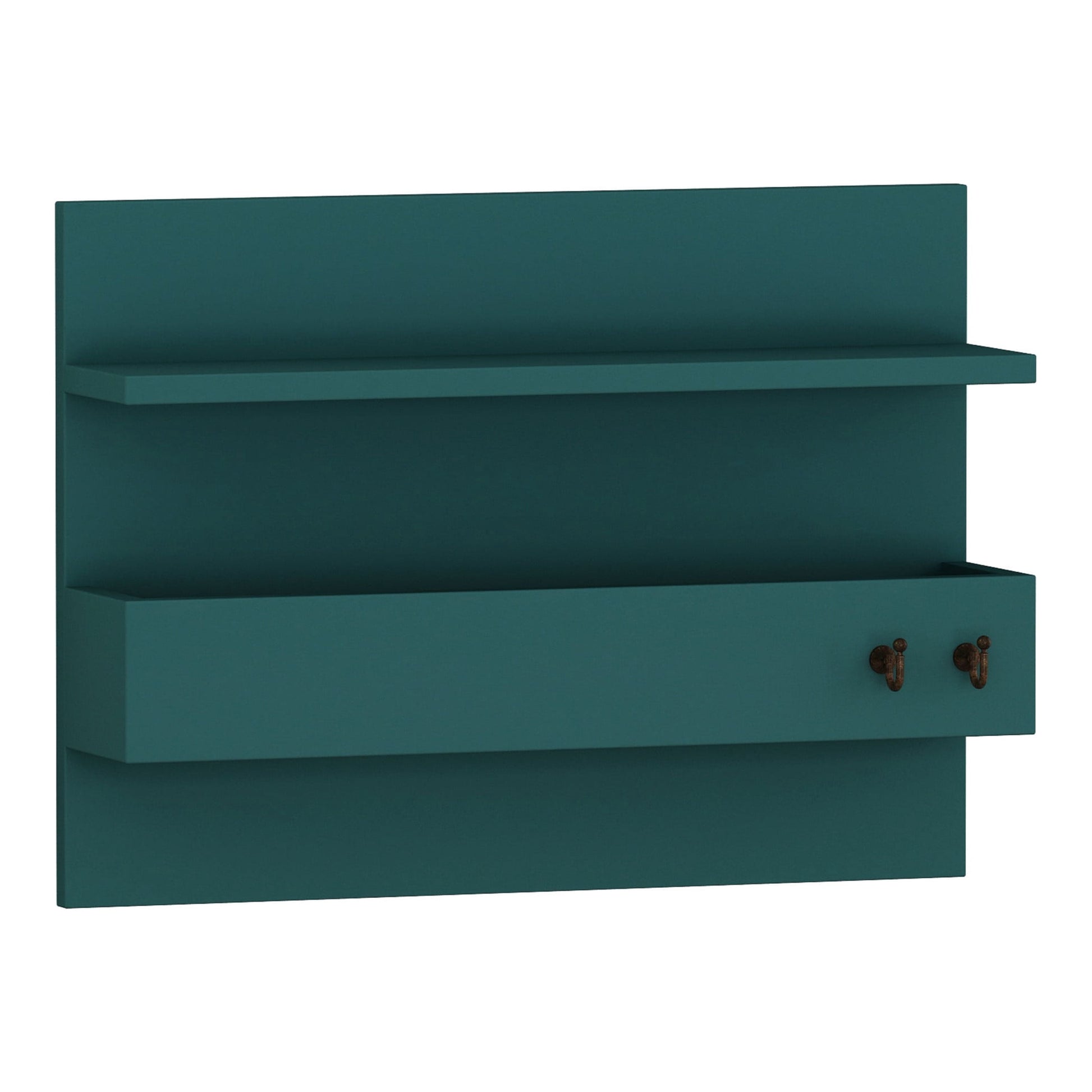 Ada Home Decor Furniture Hazel Petrol Blue Wall Coat Rack with Shelf