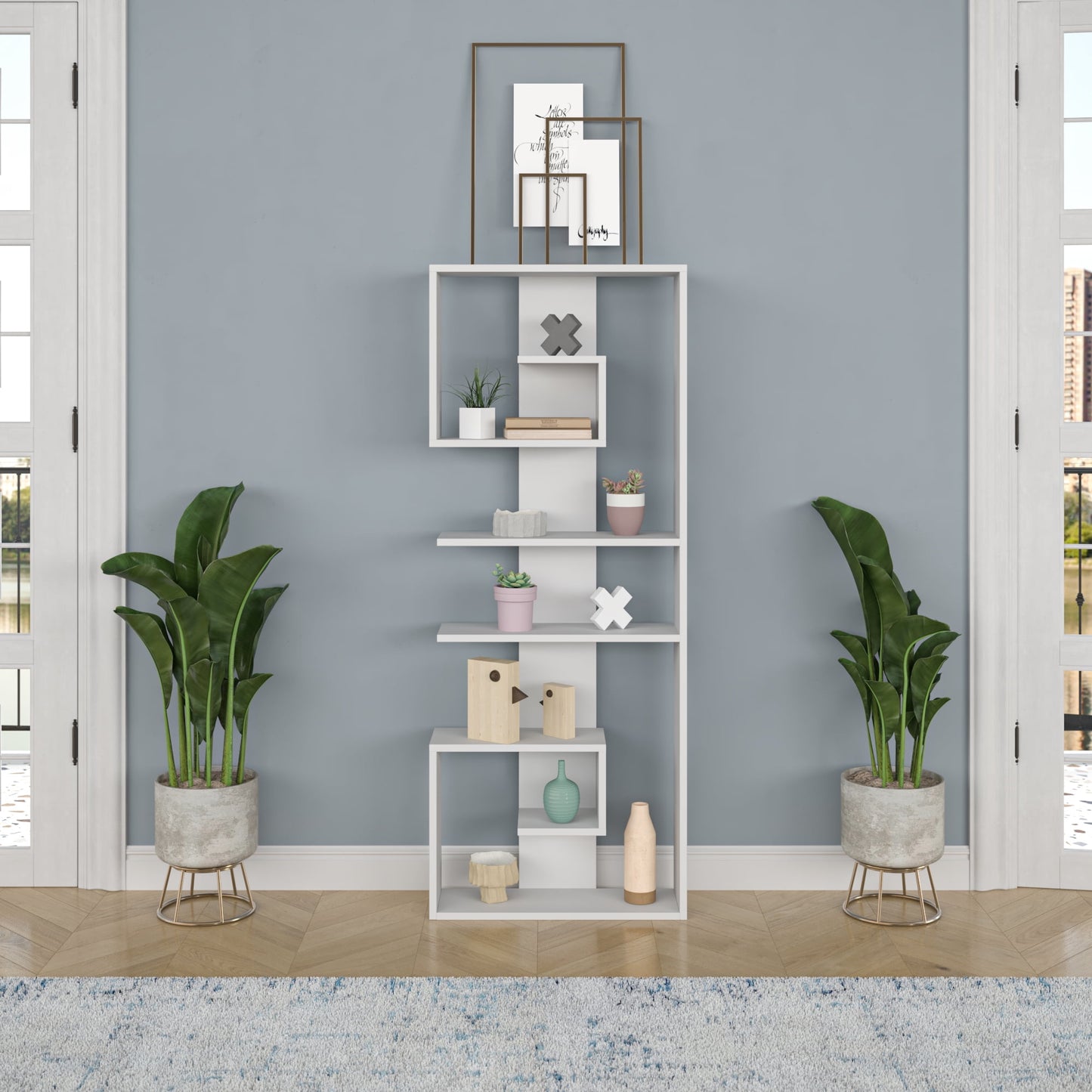 Ada Home Decor Truro Multiple Tier Open Shelf Modern Bookcase, White