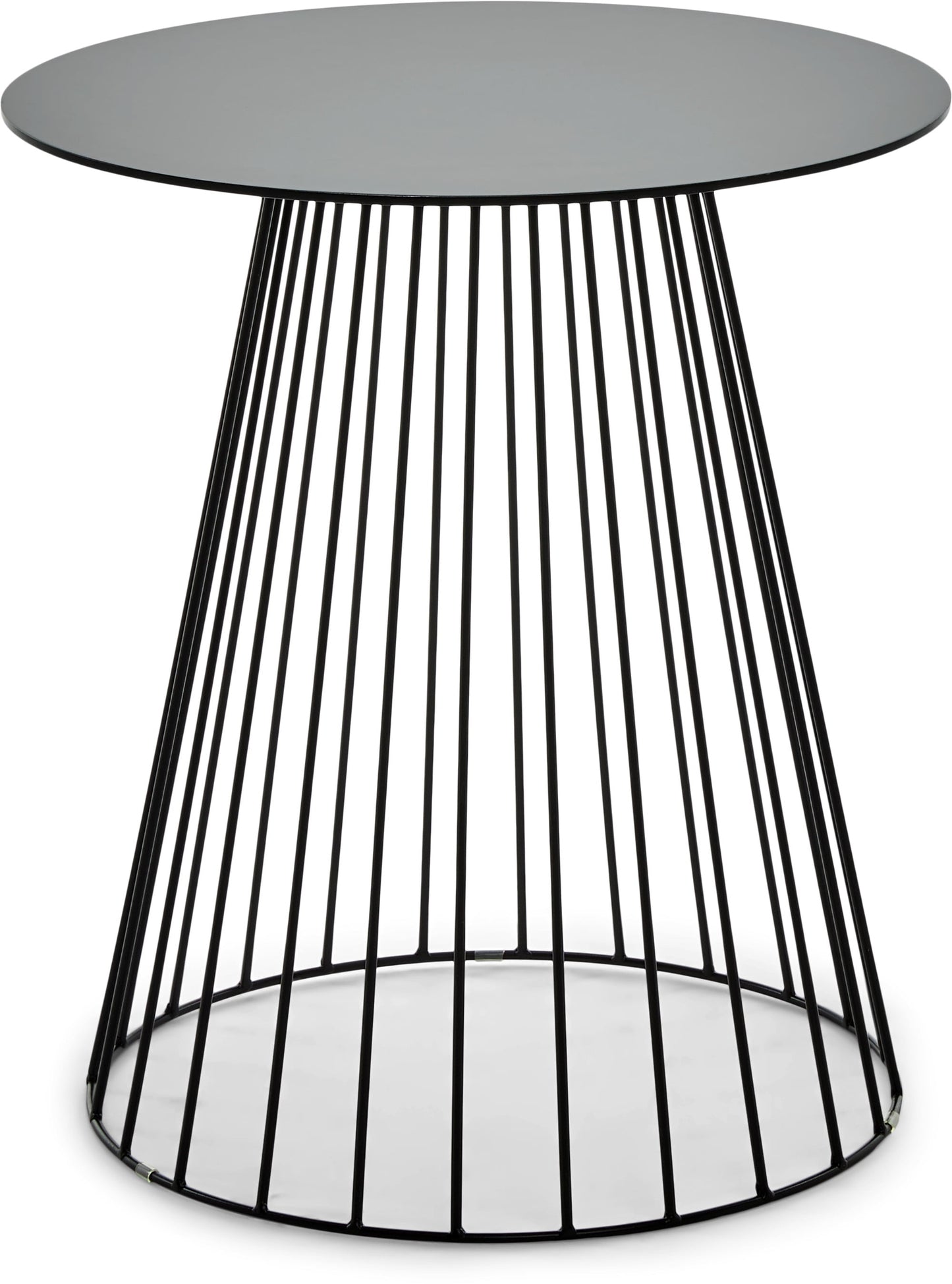 Adore Decor Element Modern Round Metal Accent End Table, Black