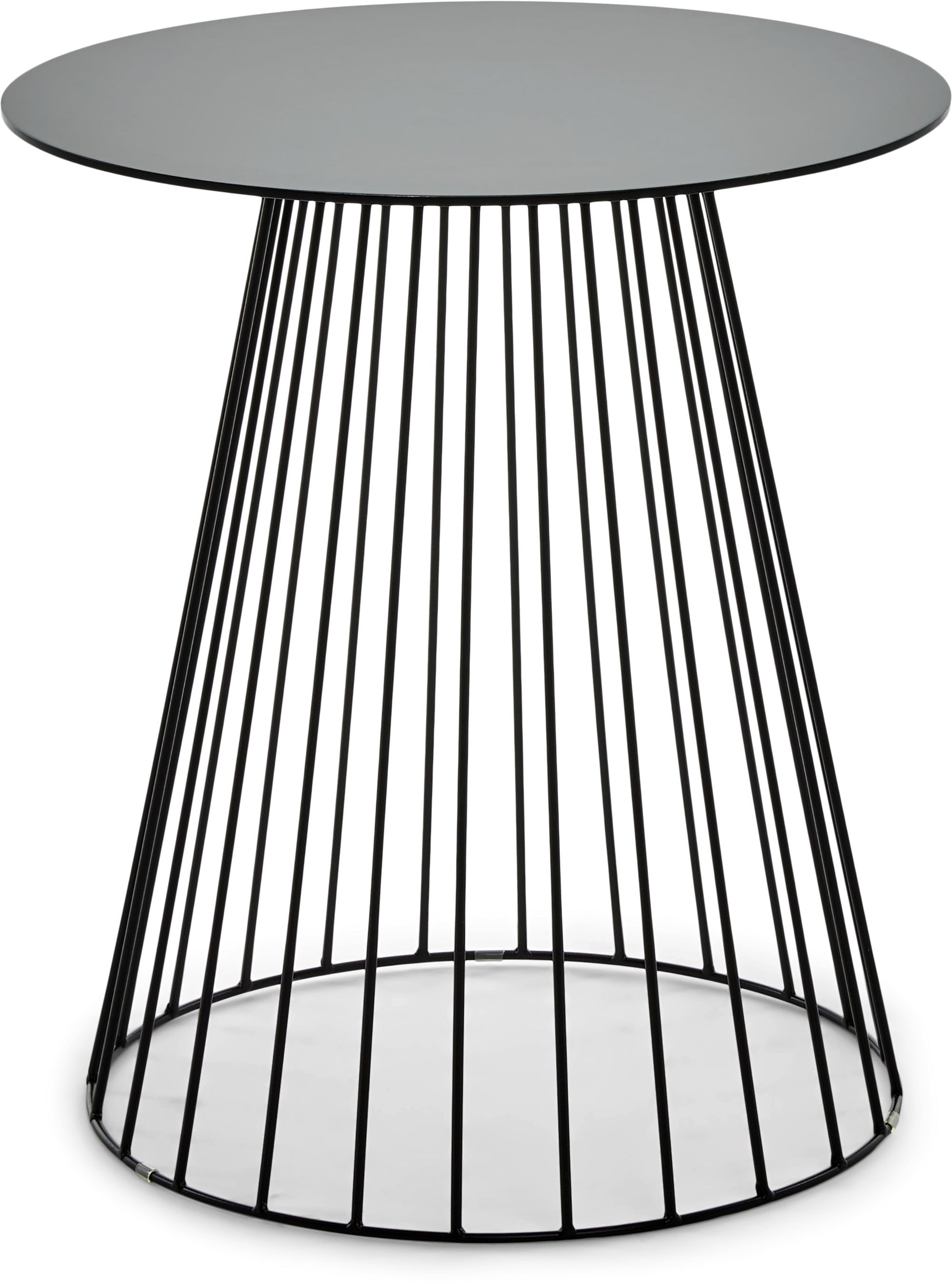 Adore Decor Element Modern Round Metal Accent End Table, Black
