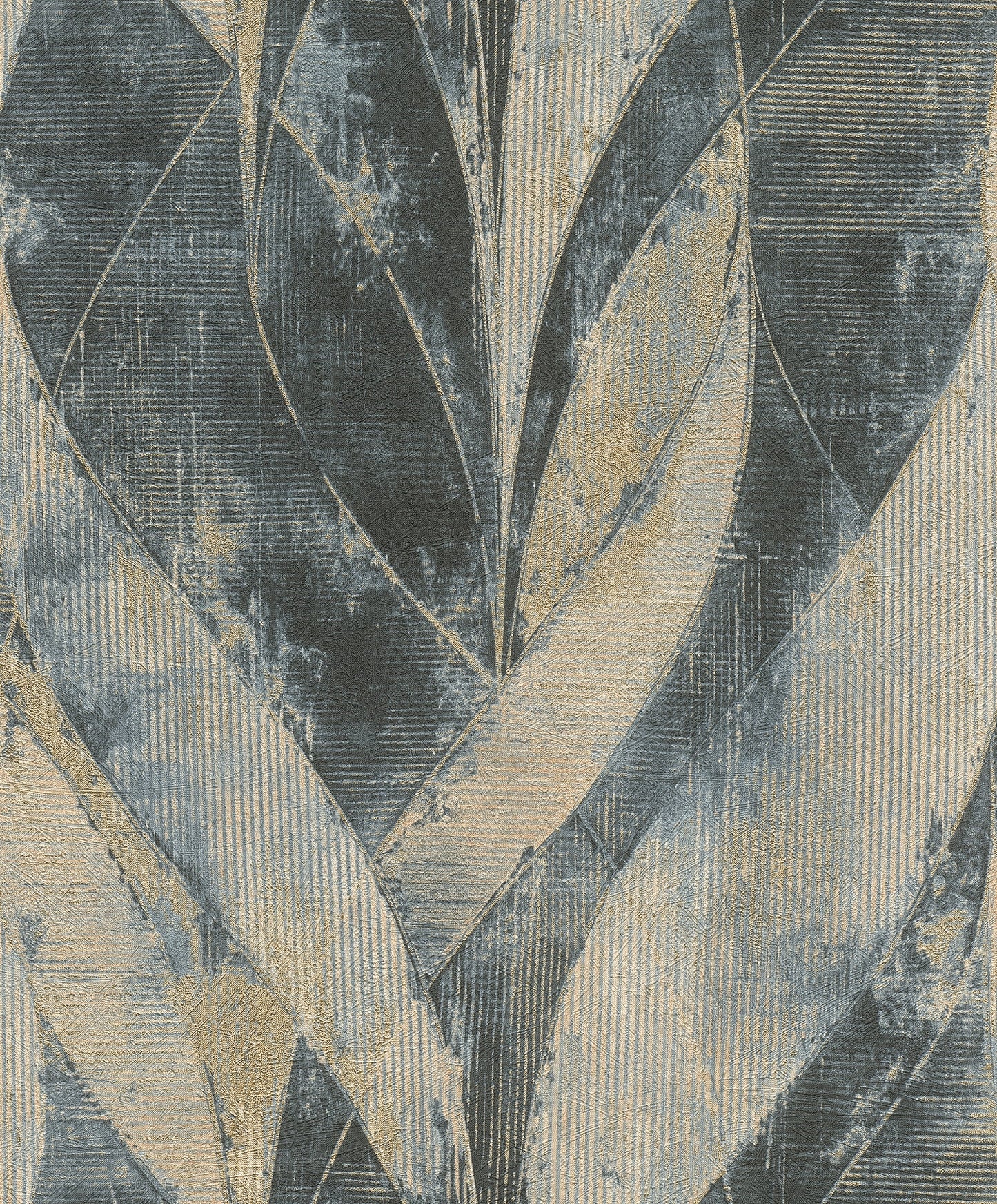 Advantage Blake Denim Leaf Wallpaper