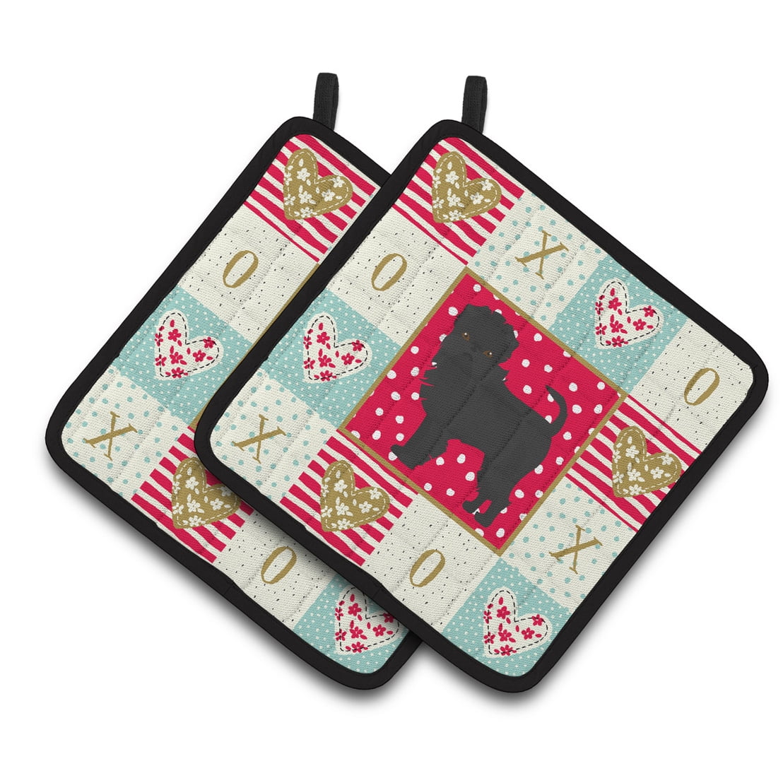 Affenpinscher #2 Love Pair of Pot Holders
