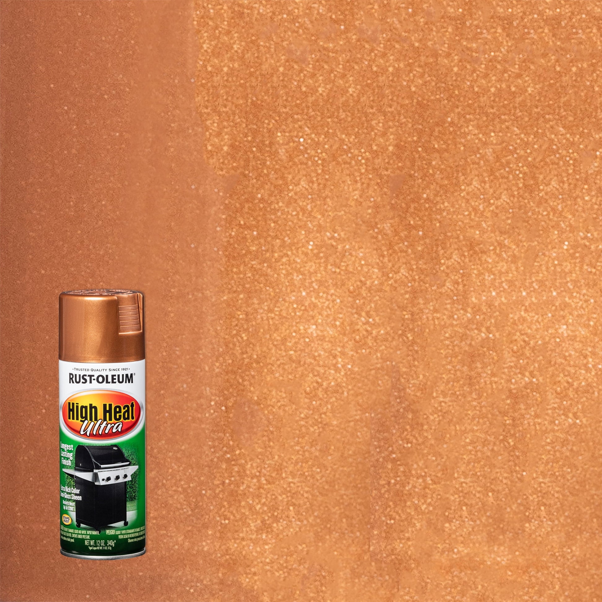 6 Pack, Aged Copper, Rust-Oleum Specialty Semi-Gloss Ultra High Heat Spray Paint- 12 oz