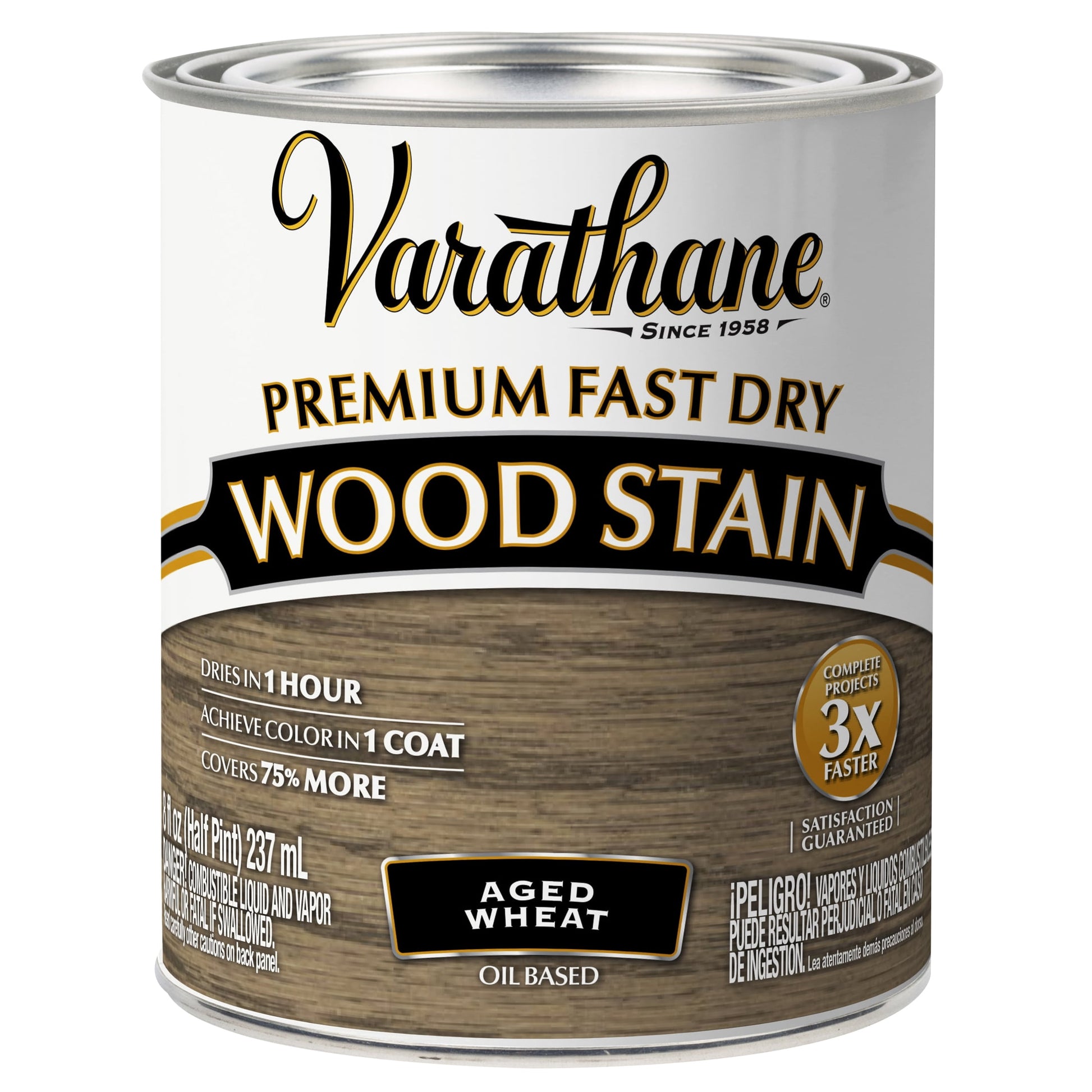 4 Pack, Aged Wheat, Varathane Premium Fast Dry Wood Stain-333612, Half Pint