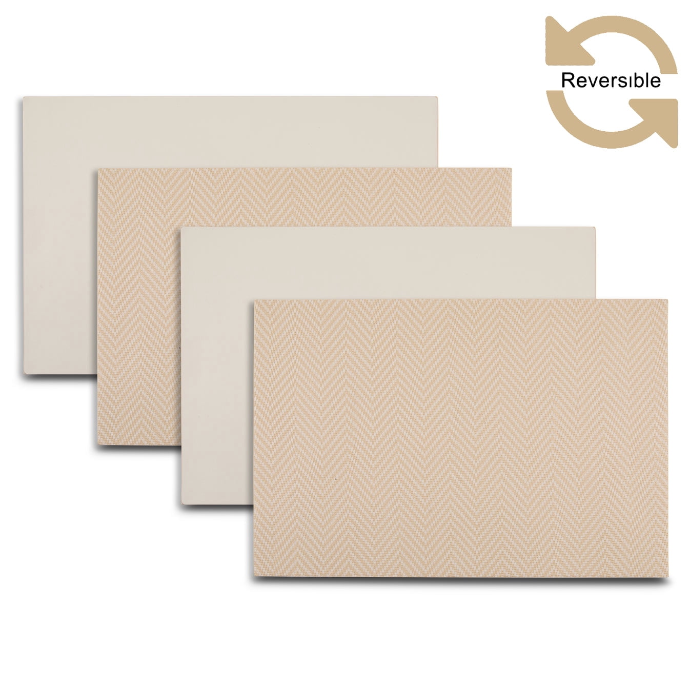Ala Carte by Dainty Home Chevron Textured Faux Leather Placemats â€“ Set of 4, Reversible, Non-Slip, Washable, Heat & Tear Resistant â€“ 12x18 in Dining Table Mats