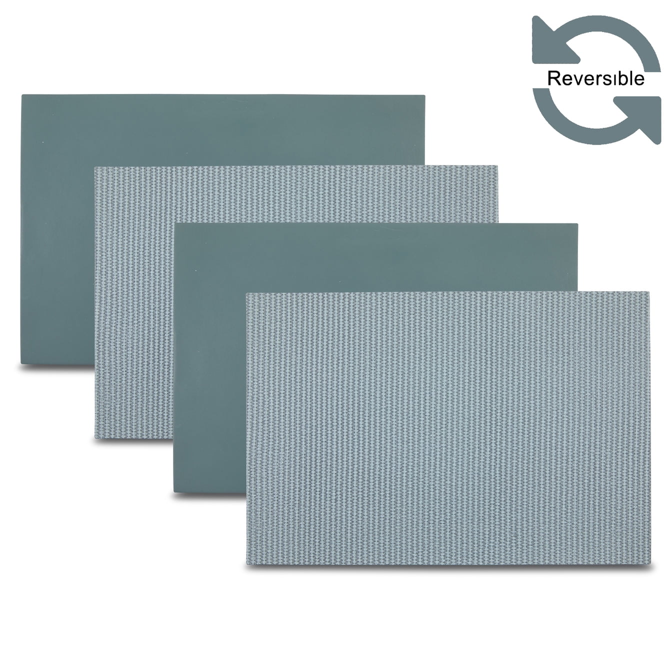 Ala Carte by Dainty Home Hemp Textured Faux Leather Placemats â€“ Set of 4, Reversible, Non-Slip, Washable, Heat & Tear Resistant â€“ 12x18 in Dining Table Mats