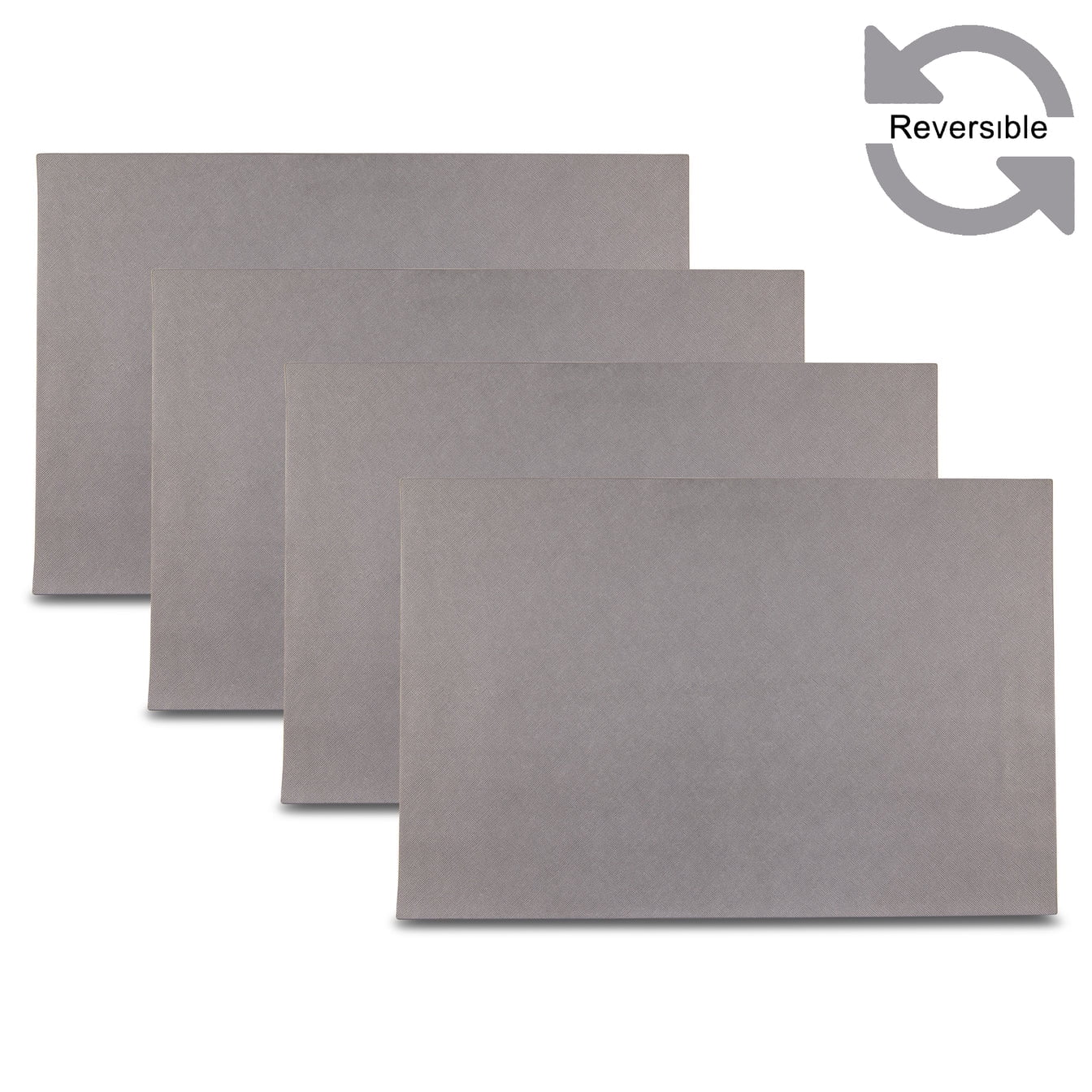 Ala Carte by Dainty Home Manhasset Saffiano Textured Faux Leather Placemats â€“ Set of 4, Reversible, Non-Slip, Washable, Heat & Tear Resistant â€“ 12x18 in Dining Table Mats