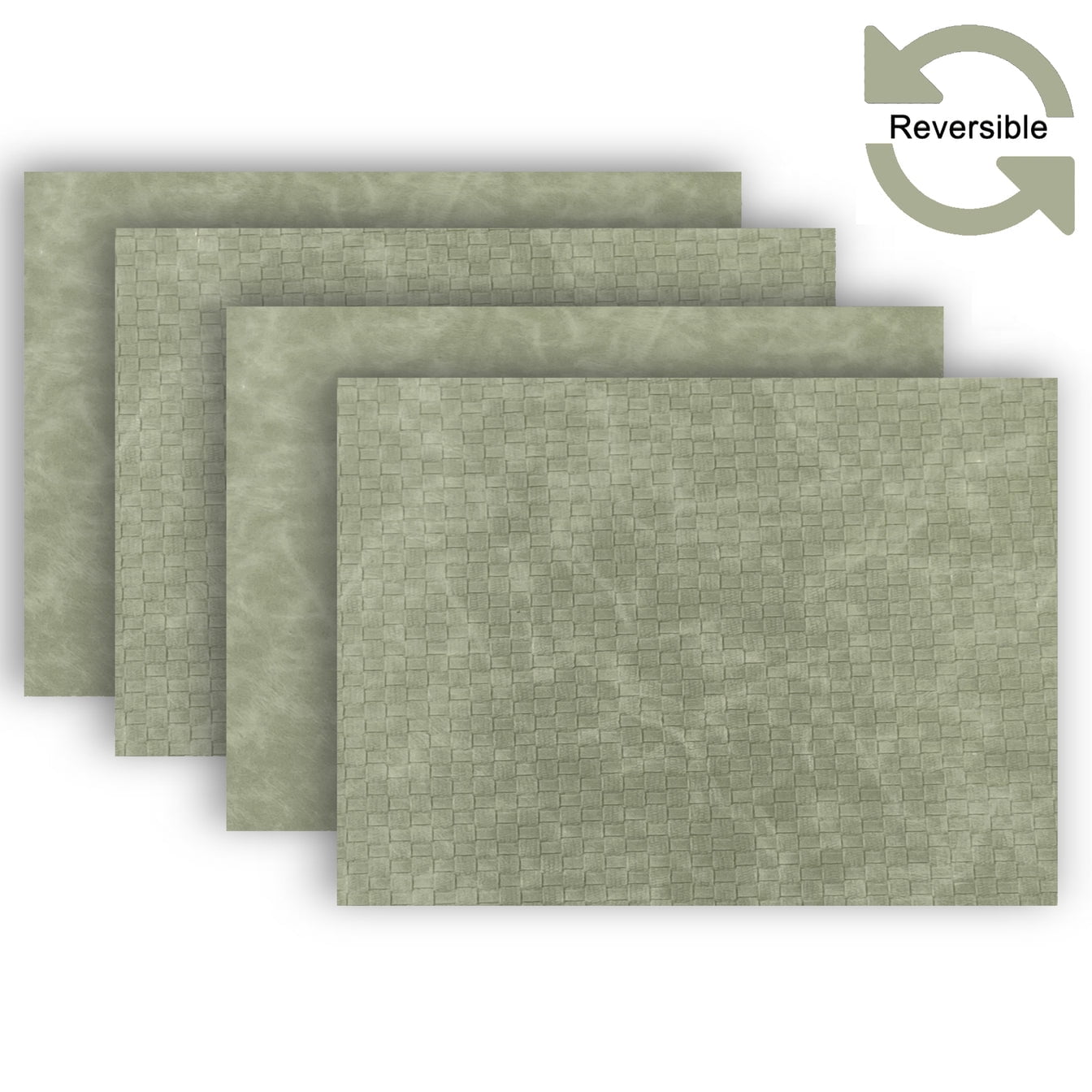 Ala Carte by Dainty Home Sorrento Basketweave Textured Faux Leather Placemats â€“ Set of 4, Reversible, Non-Slip, Washable, Heat & Tear Resistant â€“ 12x18 in Dining Table Mats