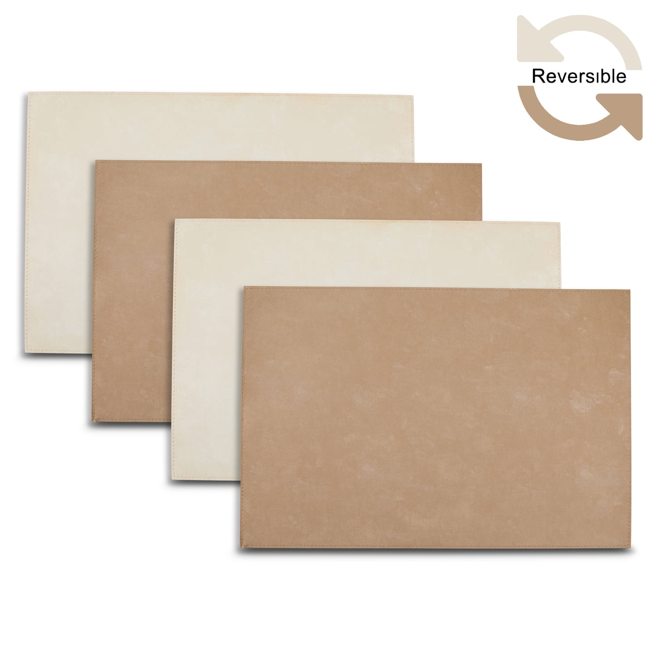 Ala Carte by Dainty Home Velvet Textured Faux Leather Placemats â€“ Set of 4, Reversible, Non-Slip, Washable, Heat & Tear Resistant â€“ 12x18 in Dining Table Mats