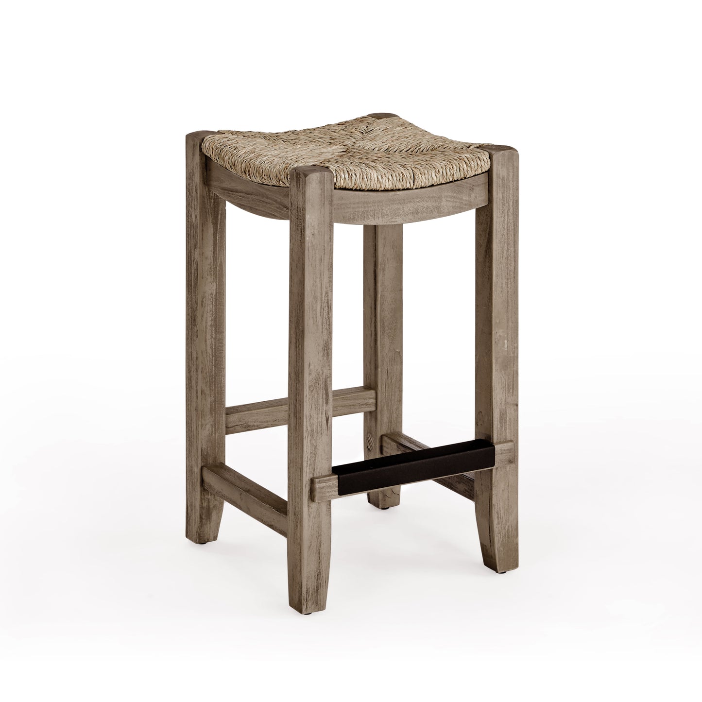 Alaterre Furniture Newport 30"H Wood Bar Stool with Rush Seat
