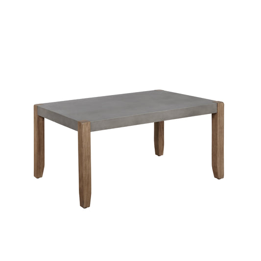 Alaterre Furniture Newport Mesa de Centro de 36"L de Concreto SintÃ©tico y Madera, Gris y Ãmbar Claro