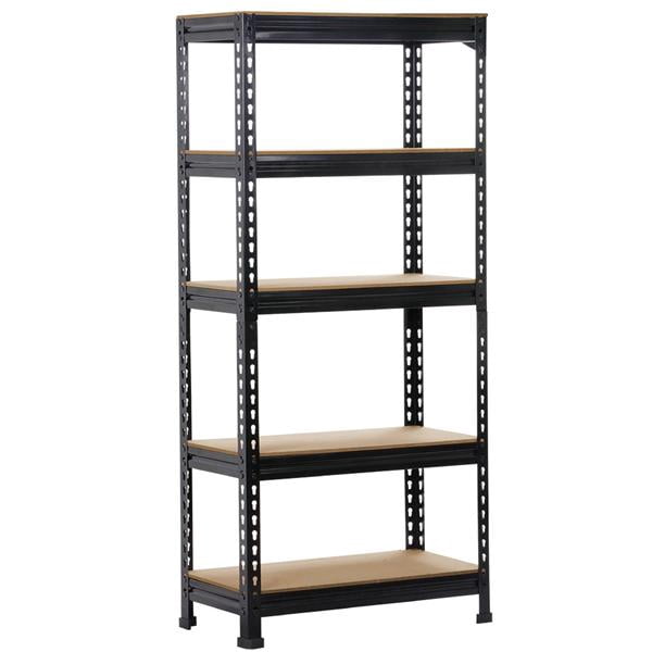 Alden Design 5-Shelf Boltless & Adjustable Steel Storage Shelf Unit, Silver, Holds up to 330 lb Per Shelf