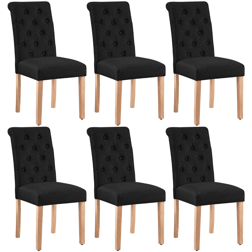 Alden Design 2pcs Upholstered Parson Dining Chair High Back, Blue