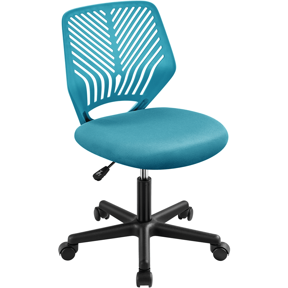 Alden Design Silla de Oficina Ajustable sin Brazos de Respaldo Medio, Turquesa