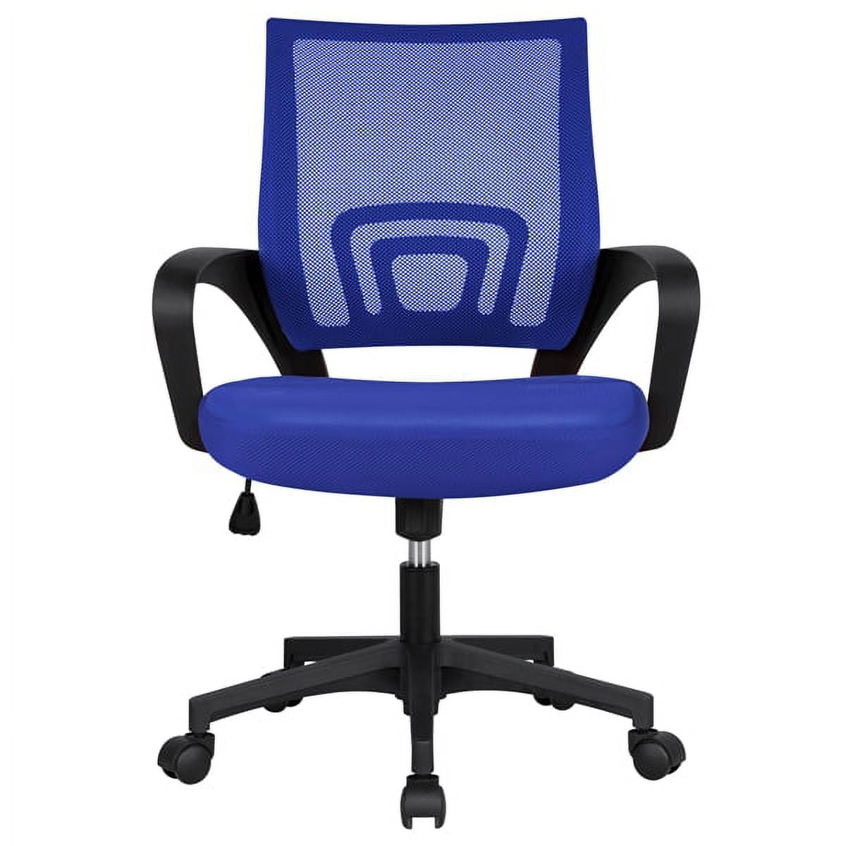 Alden Design Adjustable Ergonomic Mid-Back Mesh Office Chair with Armrests, Blue