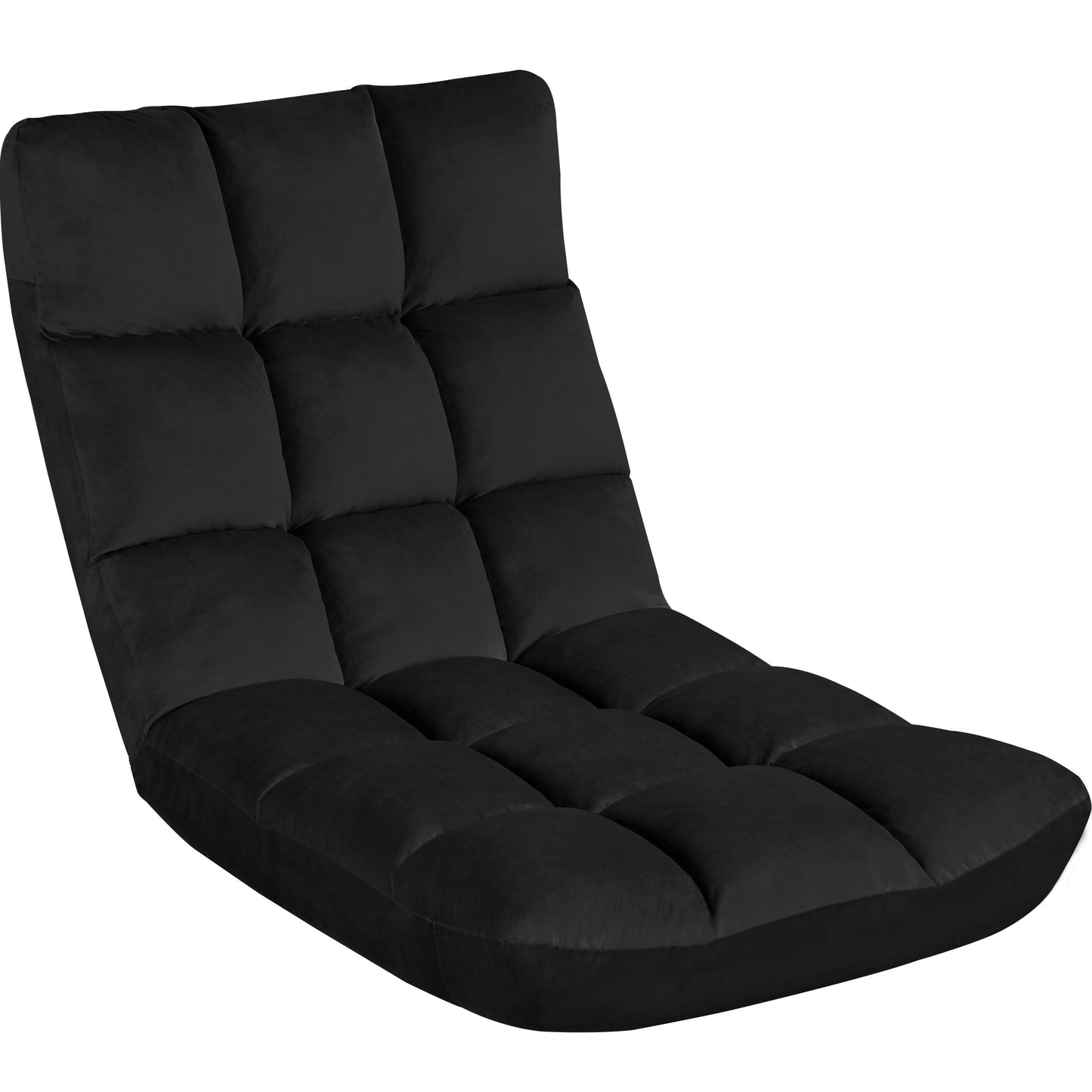 Alden Design Floor Folding Gaming Sofa with 14 Adjustable Positions, Black