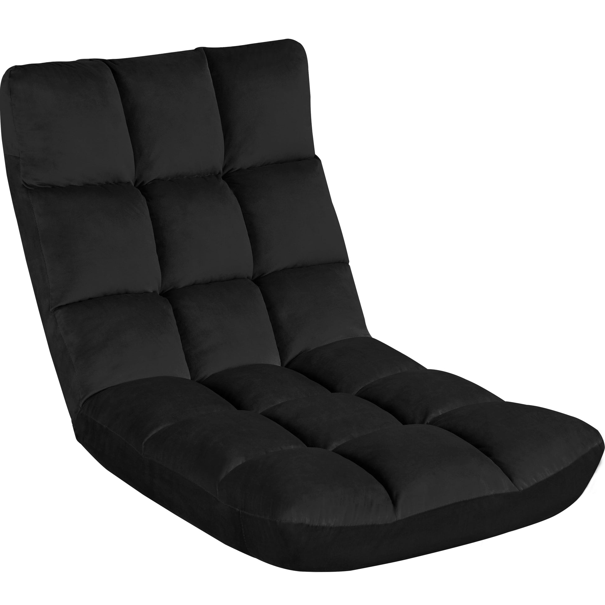 Alden Design Floor Folding Gaming Sofa with 14 Adjustable Positions, Black