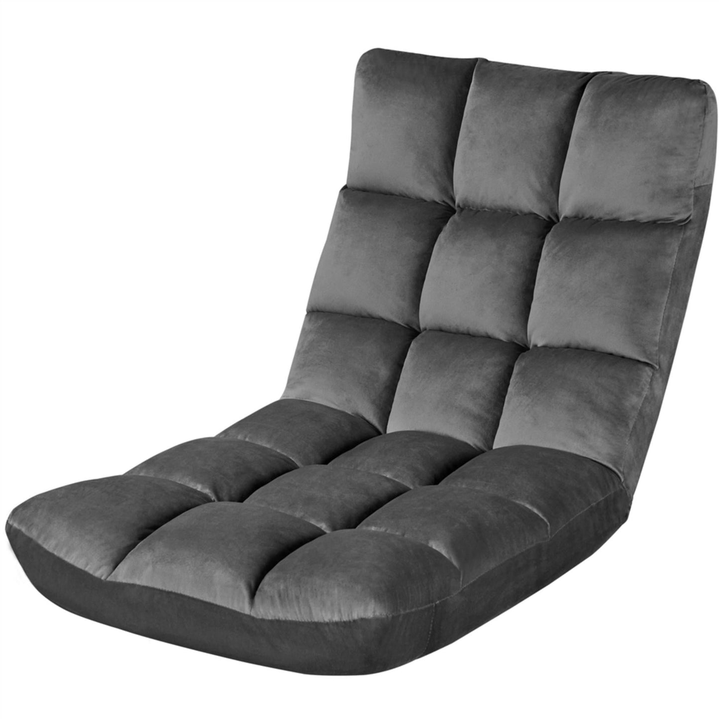 Alden Design Floor Folding Gaming Sofa with 14 Adjustable Positions, Gray