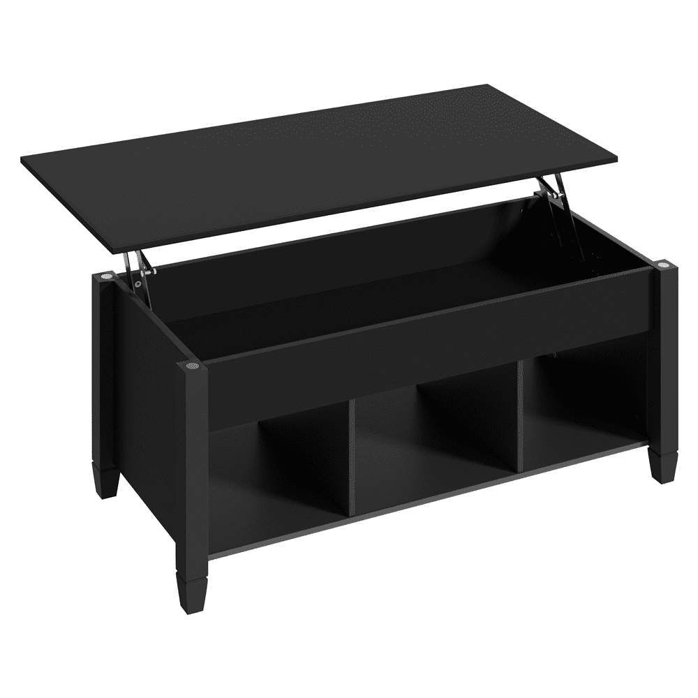 Alden Design Lift Top Coffee Table with Hidden Compartment for Living Room, Espresso