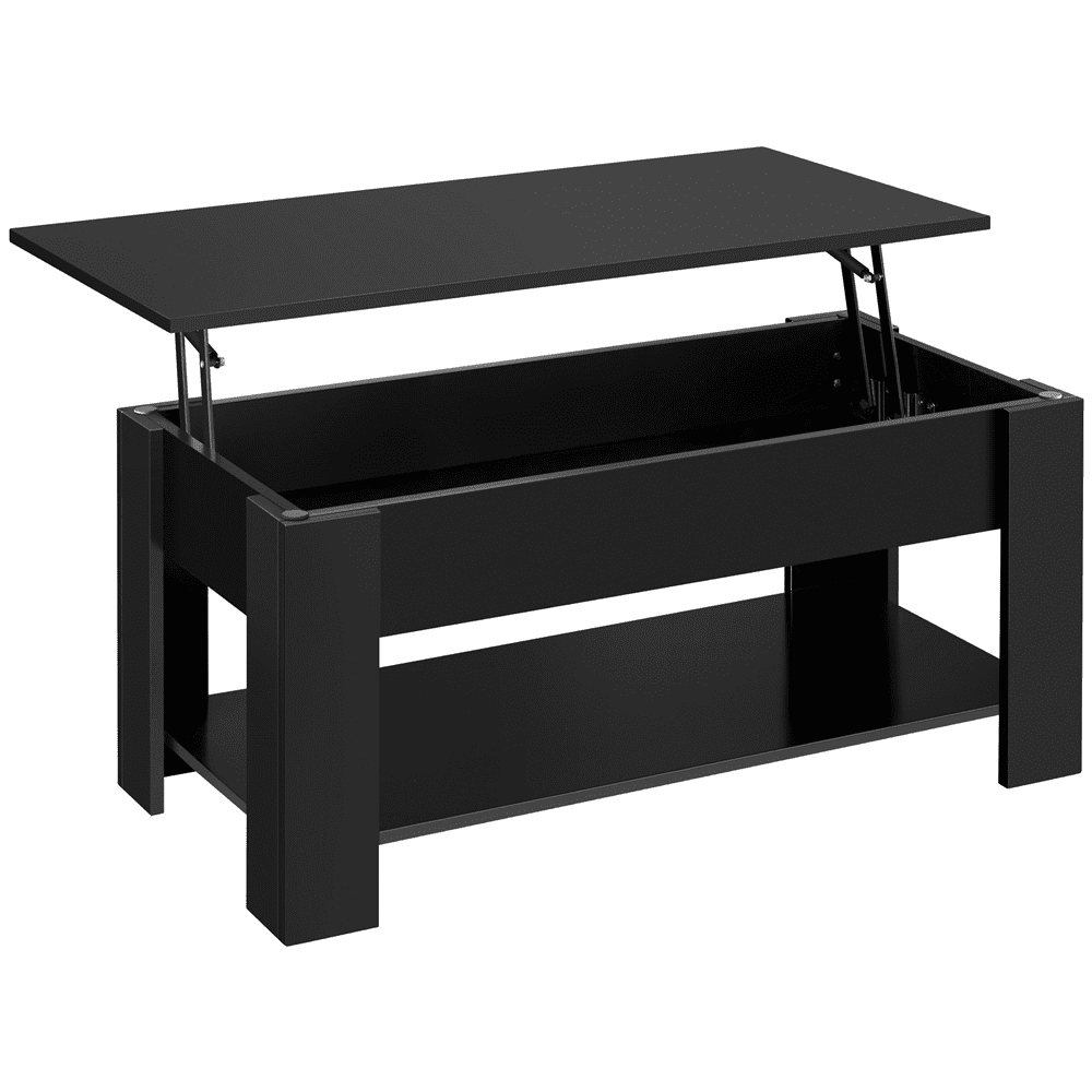 Renwick Modern 39" Wooden Lift-Top Coffee Table with Lower Shelf for Living Room, Gray