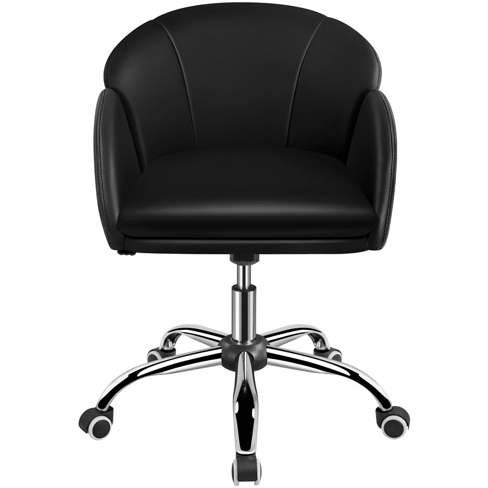 Alden Design Silla de Escritorio Moderna con Ruedas y Reposabrazos para Oficina en Casa, Negra